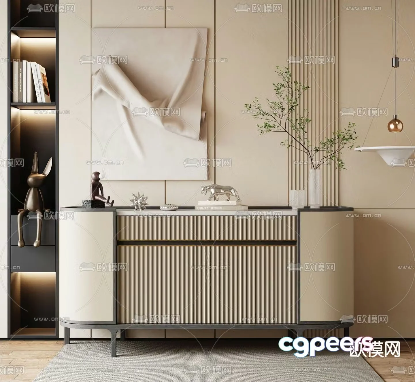 Entrance cabinet side view cabinet side cabinet 3D model
