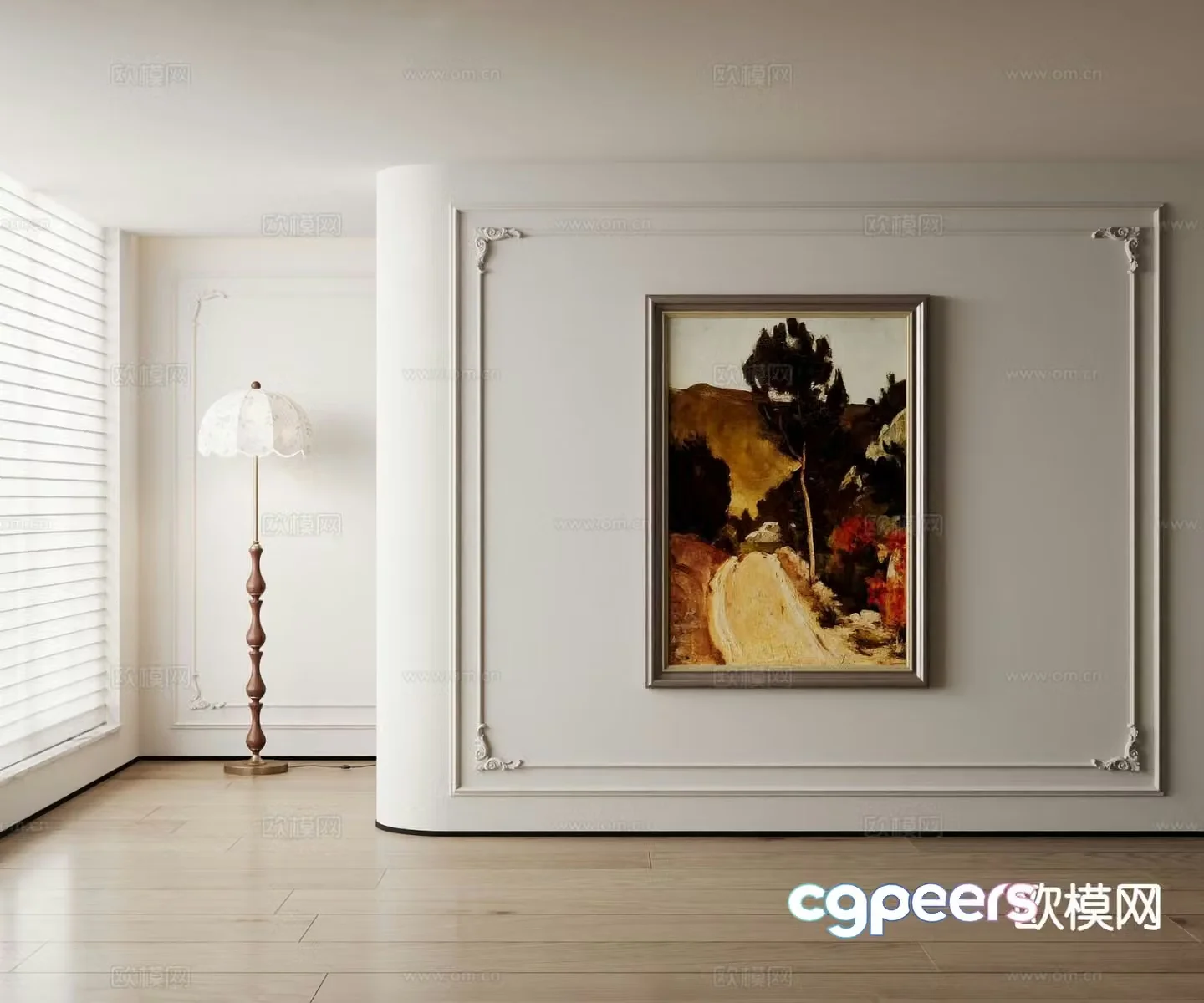 American oil painting texture painting decorative painting 3D model