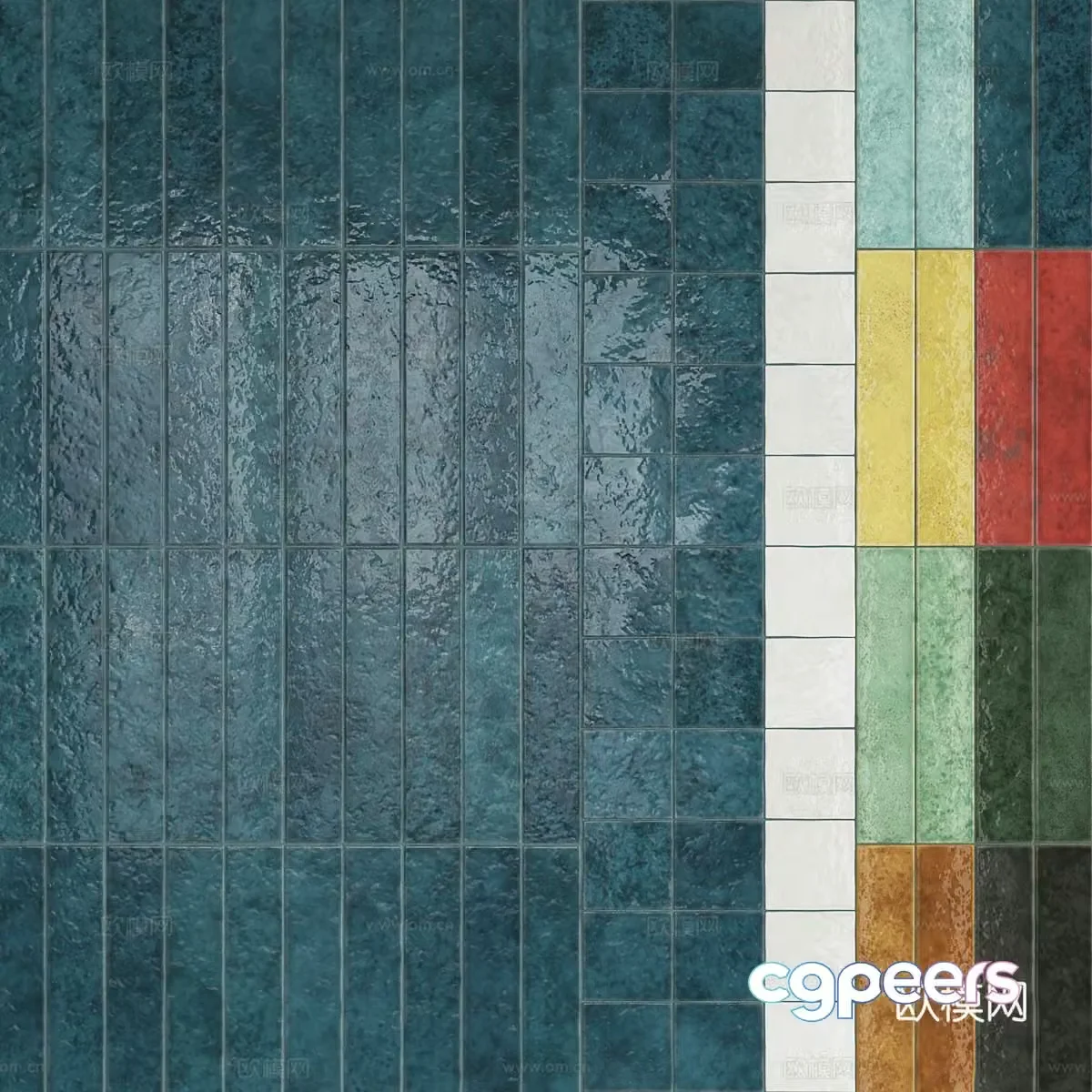Glazed tiles Ceramic tiles Wall tiles Floor tiles Bathroom tiles Kitchen and bathroom tiles Small square tiles Grid bricks 3D model