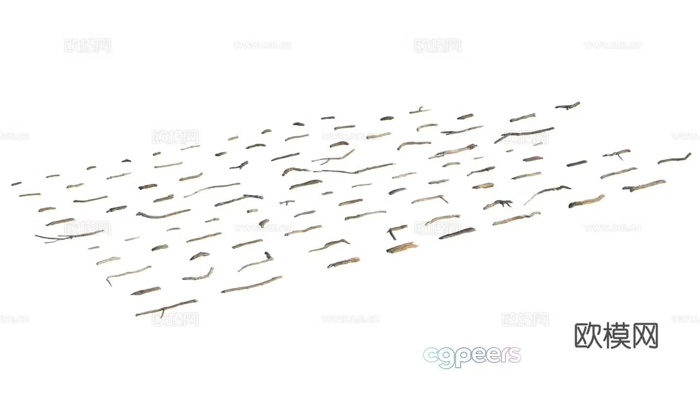 3d model of bark twigs