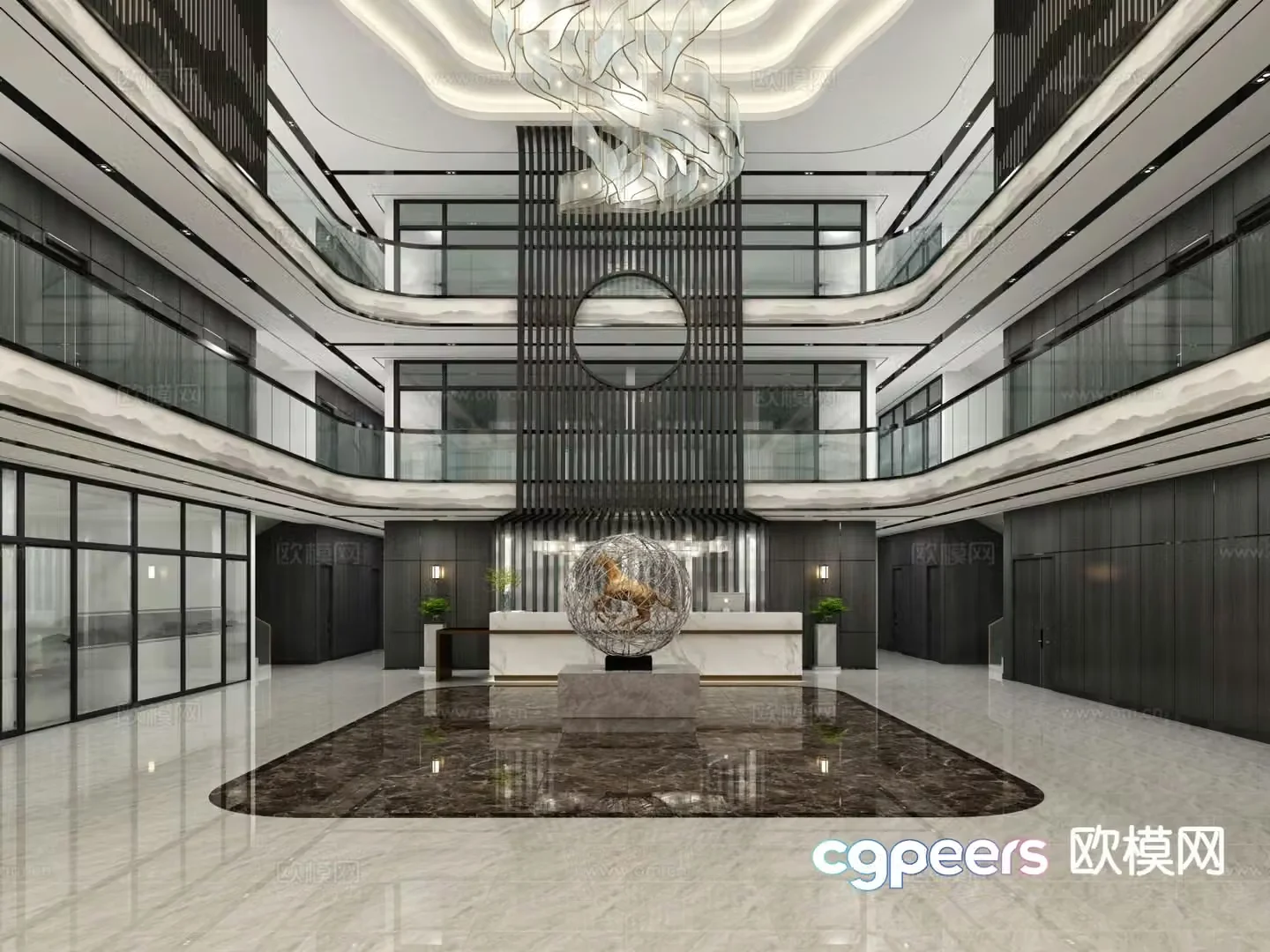 Office building lobby Office building lobby 3d model