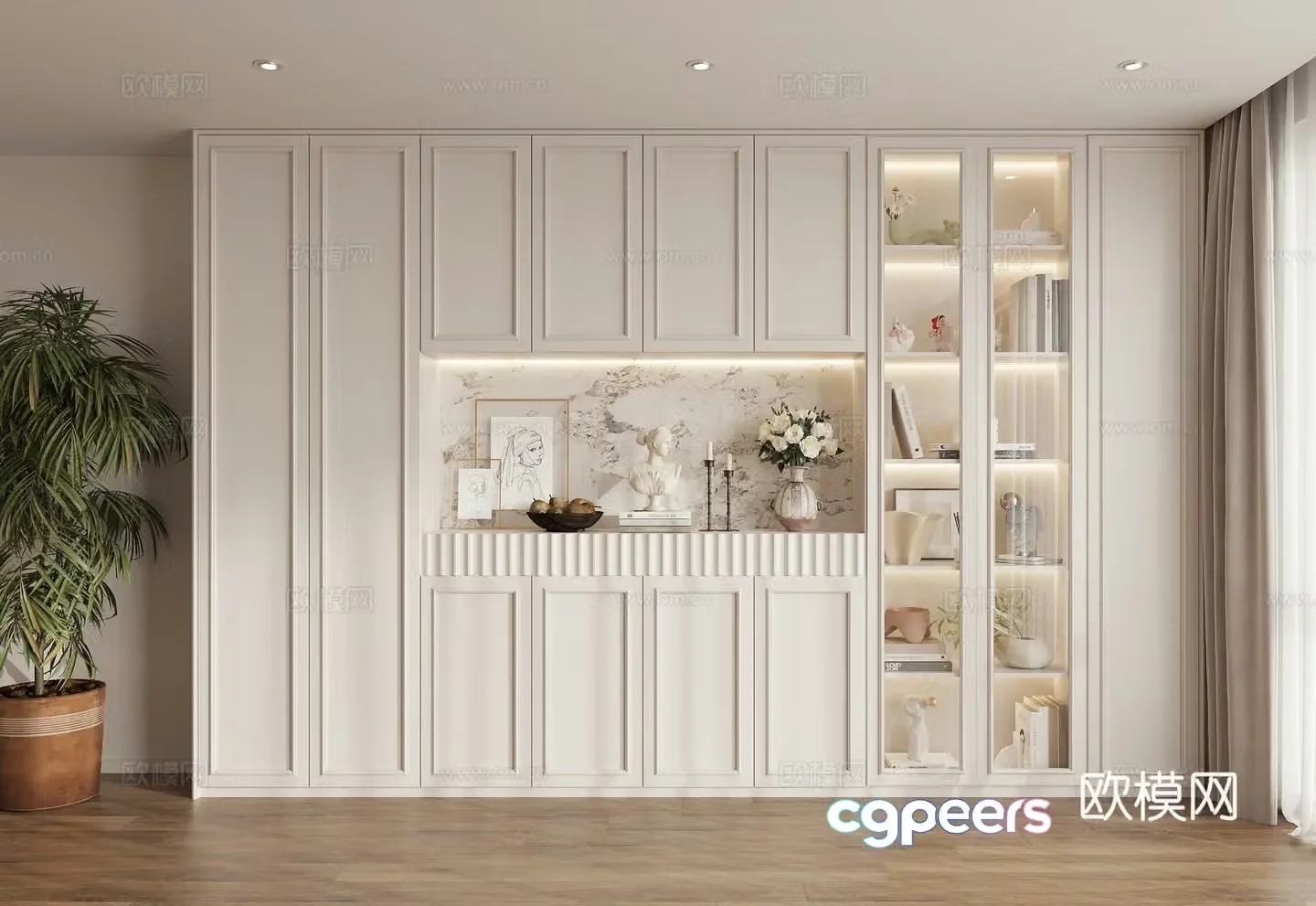 French wine cabinet sideboard 3d model