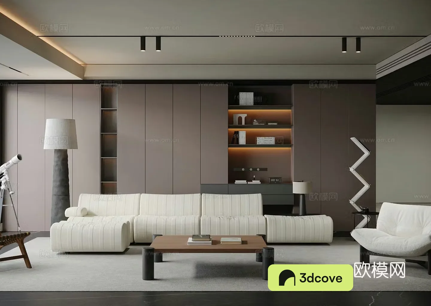 Modern minimalist home living room light luxury Italian living room black and white living room without lights sofa