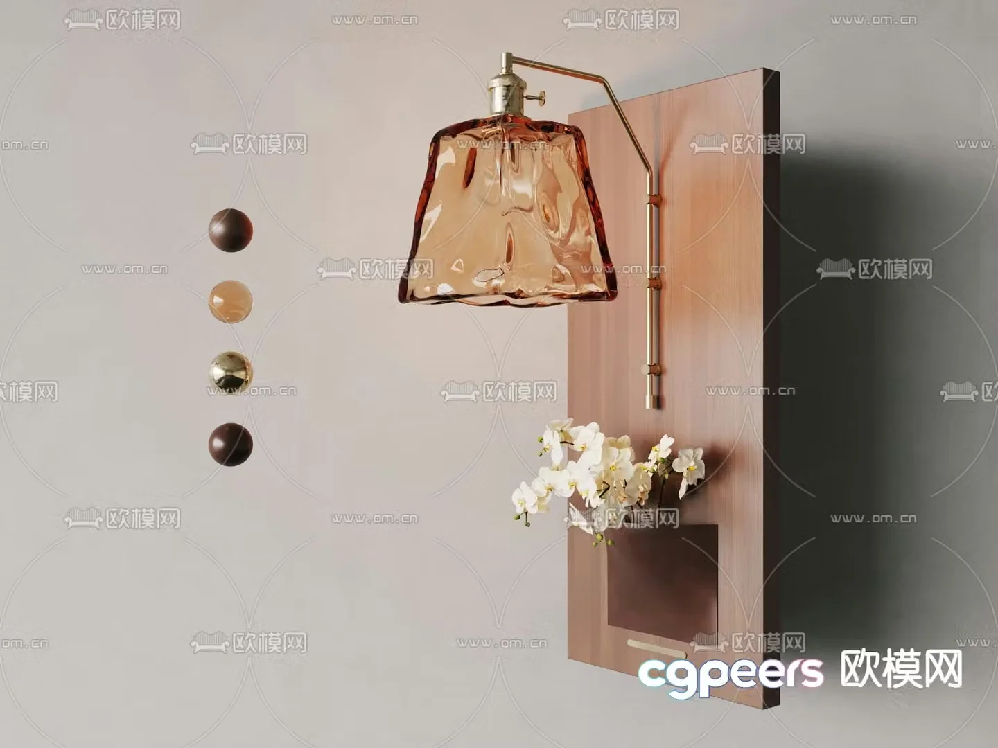 Medieval style wall lamp 3d model