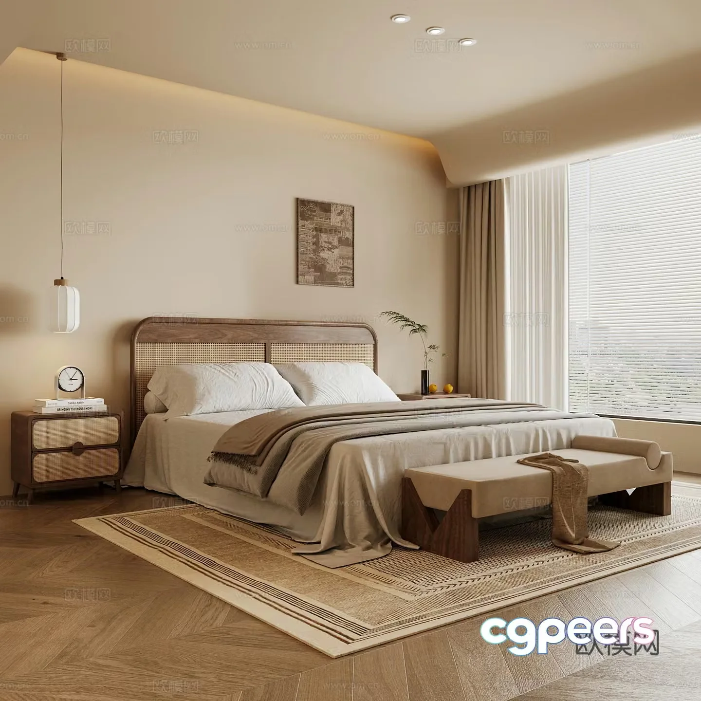Wasabi Middle Ages Home Bedroom Wasabi Wind Bedroom Secondary Bedroom Master Bedroom Bathroom Window Bedroom 3D Model