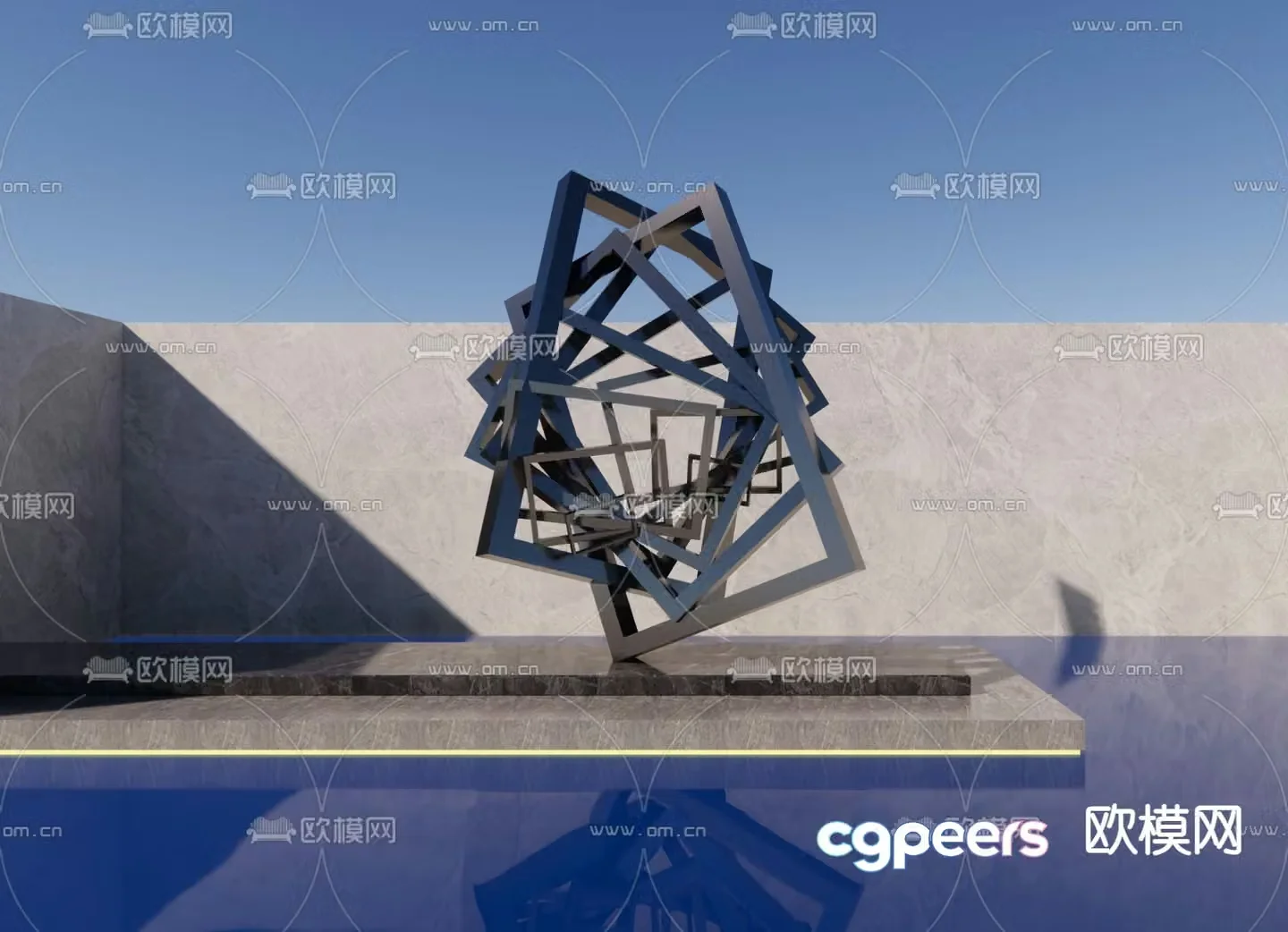 Landscape sculpture abstract sketch art special-shaped device 3D model