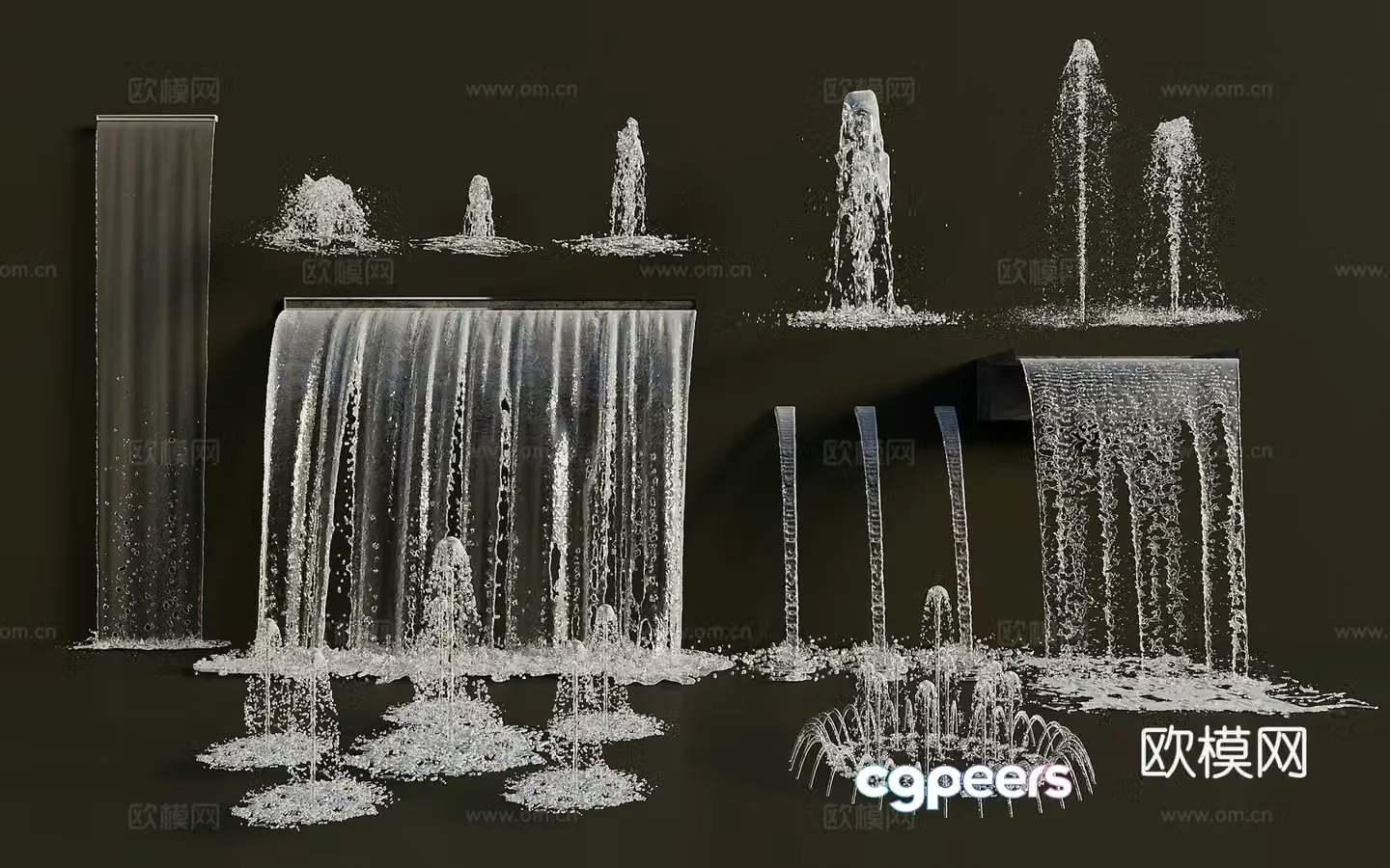 Modern fountain waterscape dry splash feng spring water column water splash waterfall commercial landscape interactive waterscape 3d model