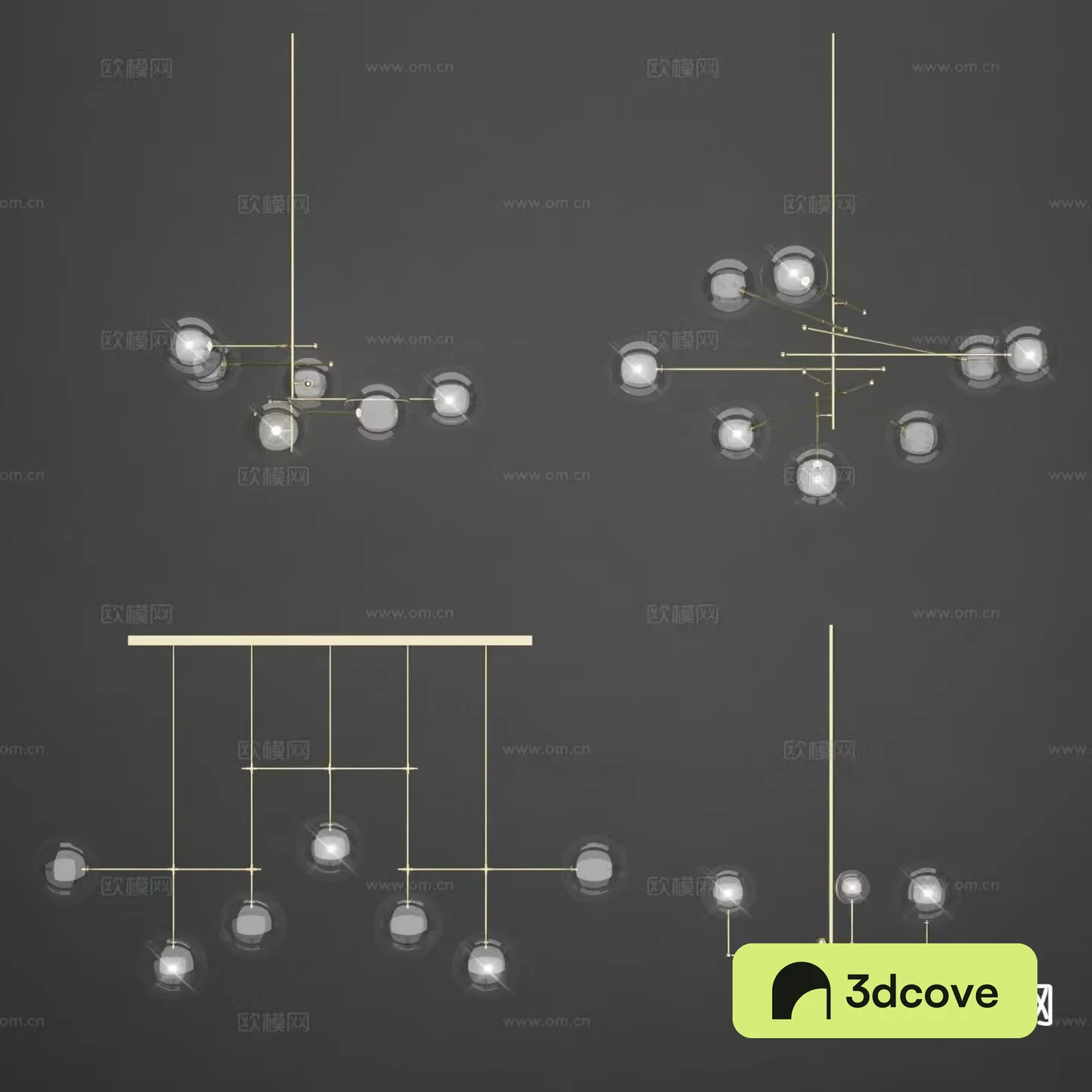 Modern multi-head chandelier