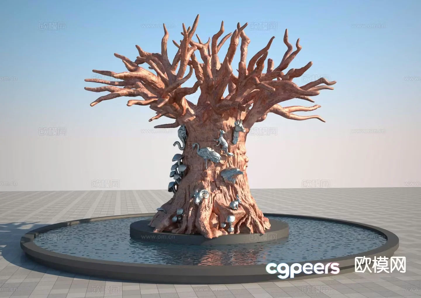 Modern magic tree money tree 3d model