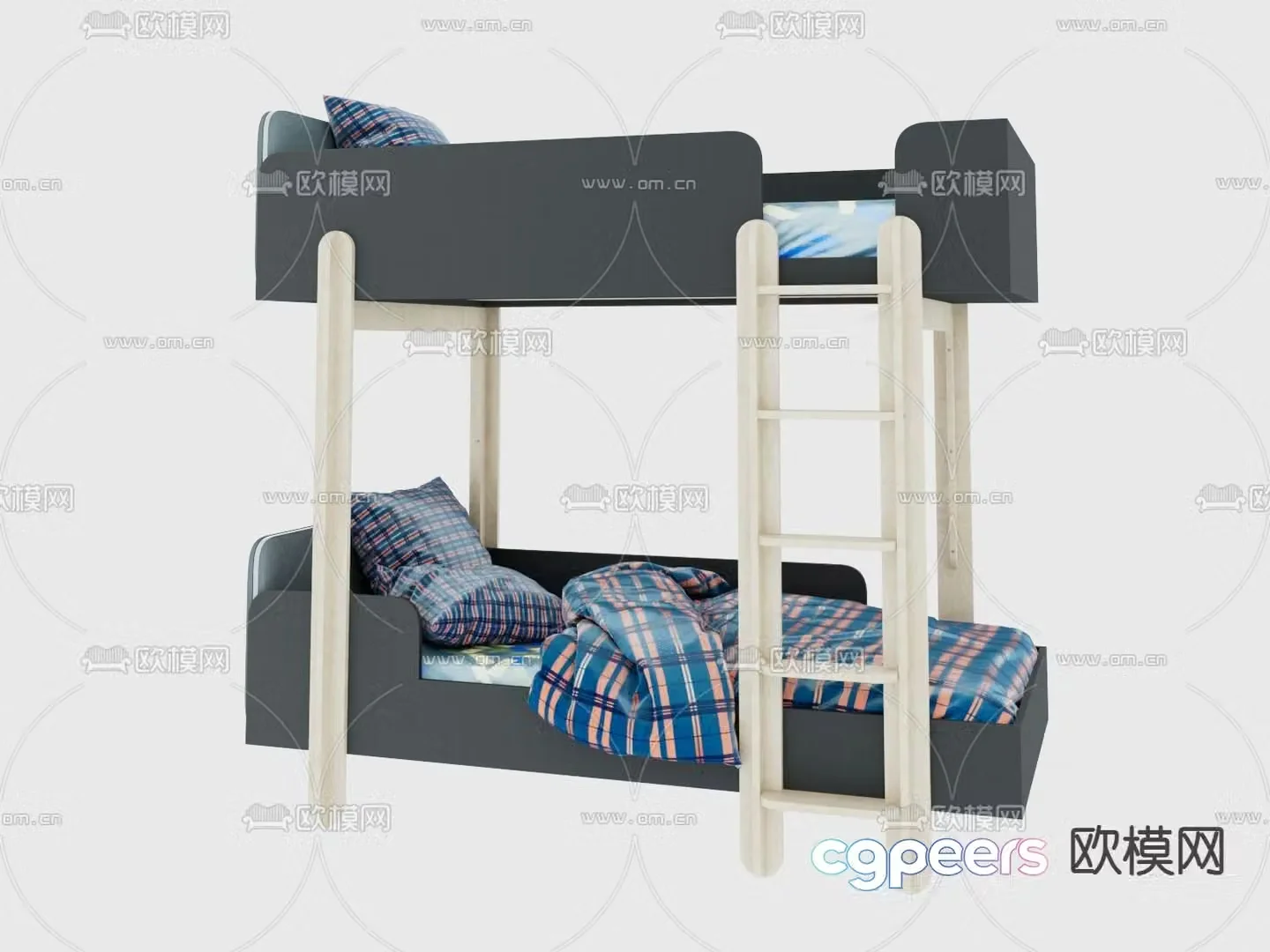 children’s bed bunk bed bunk bed 3d model