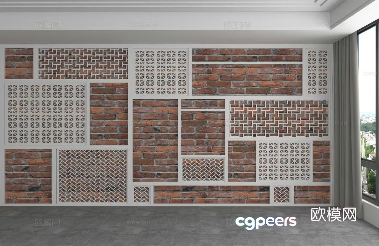Modern background wall 3d model