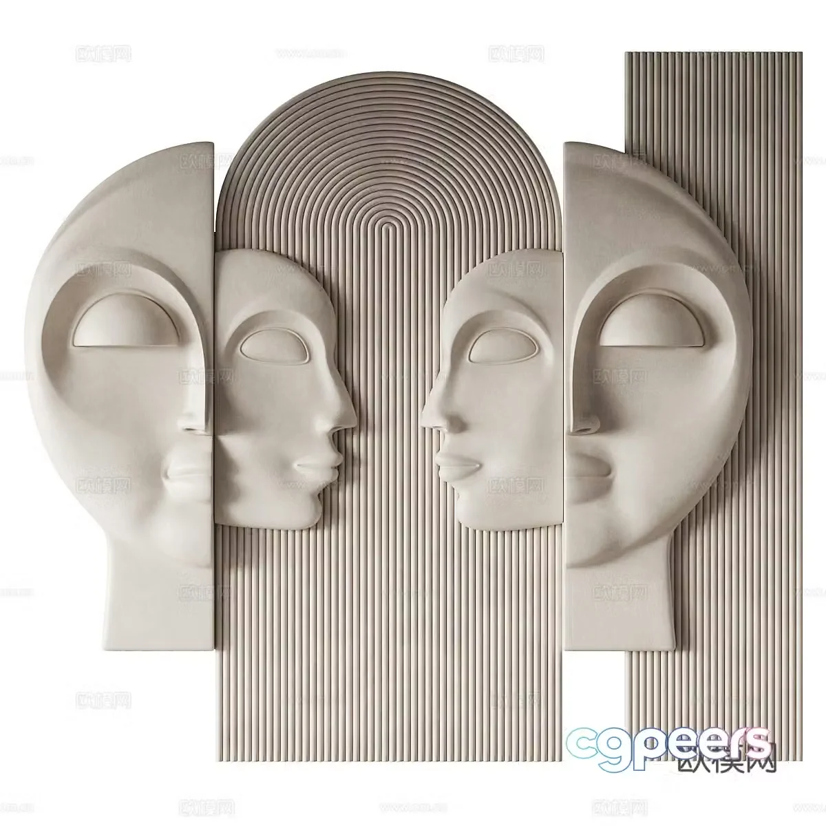 Wabi-sabi abstract art hanging 3d model