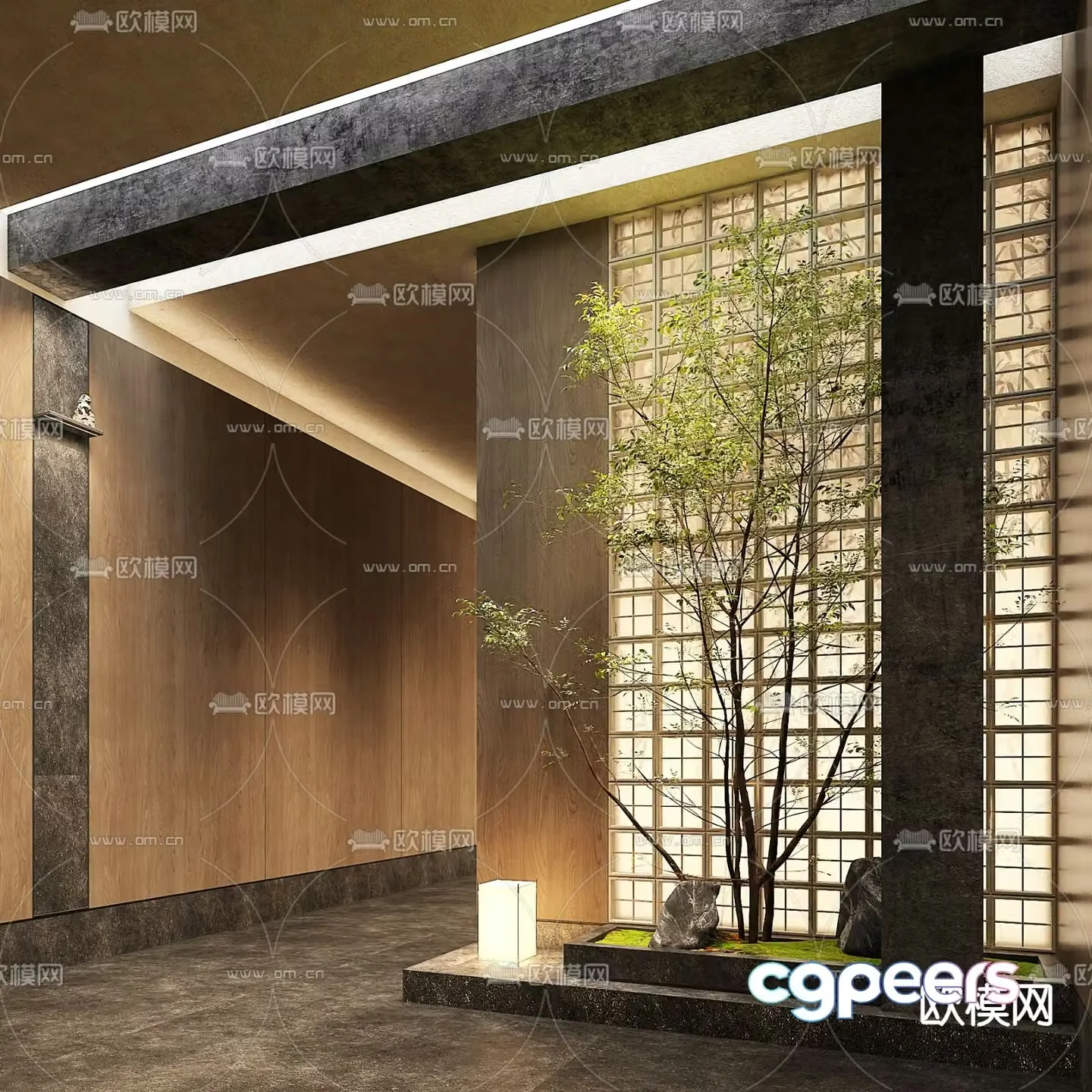 Indoor landscaping partition landscape 3d model