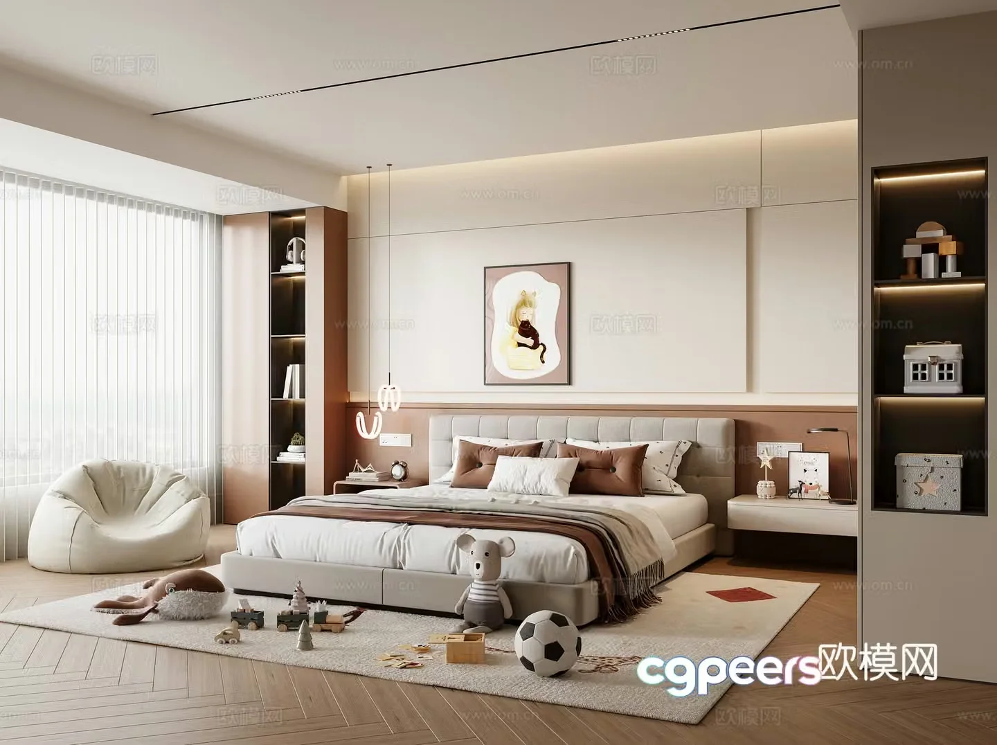 Modern girl’s room children’s room 3d model