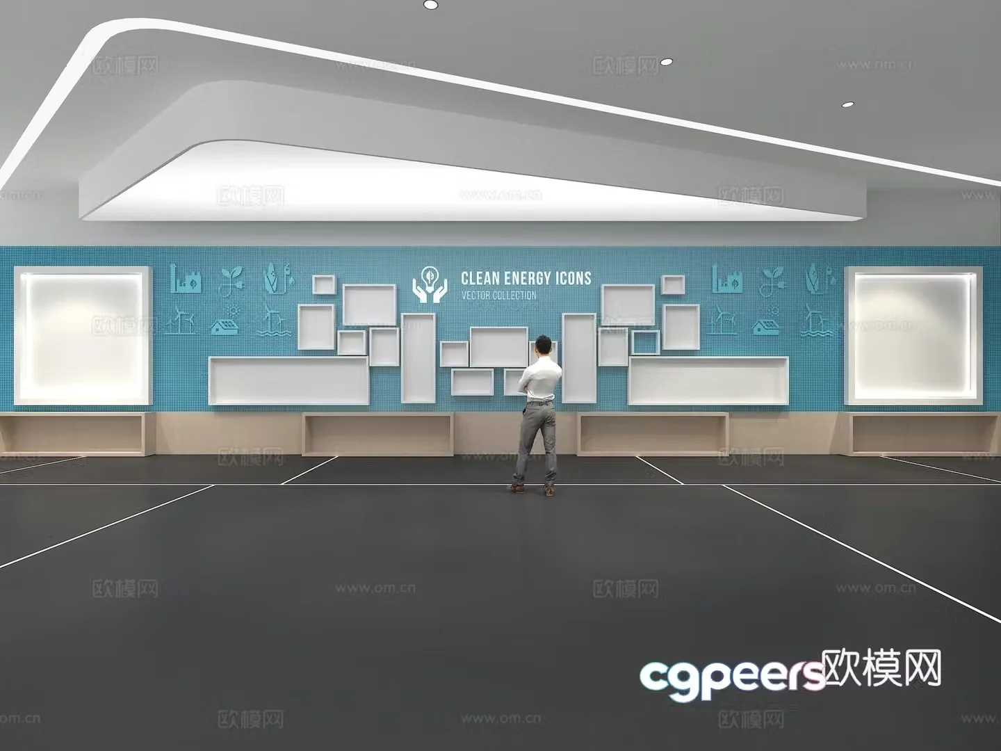 Cultural wall Corporate culture wall Display wall Theme wall Exhibition hall Campus culture Corridor 3D model