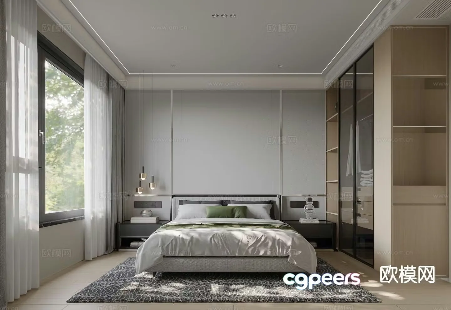 Modern bedroom master bedroom 3d model