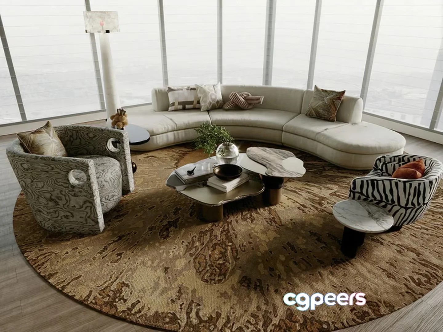 Modern Living Room 3D Model – 7735 – VRAY Render