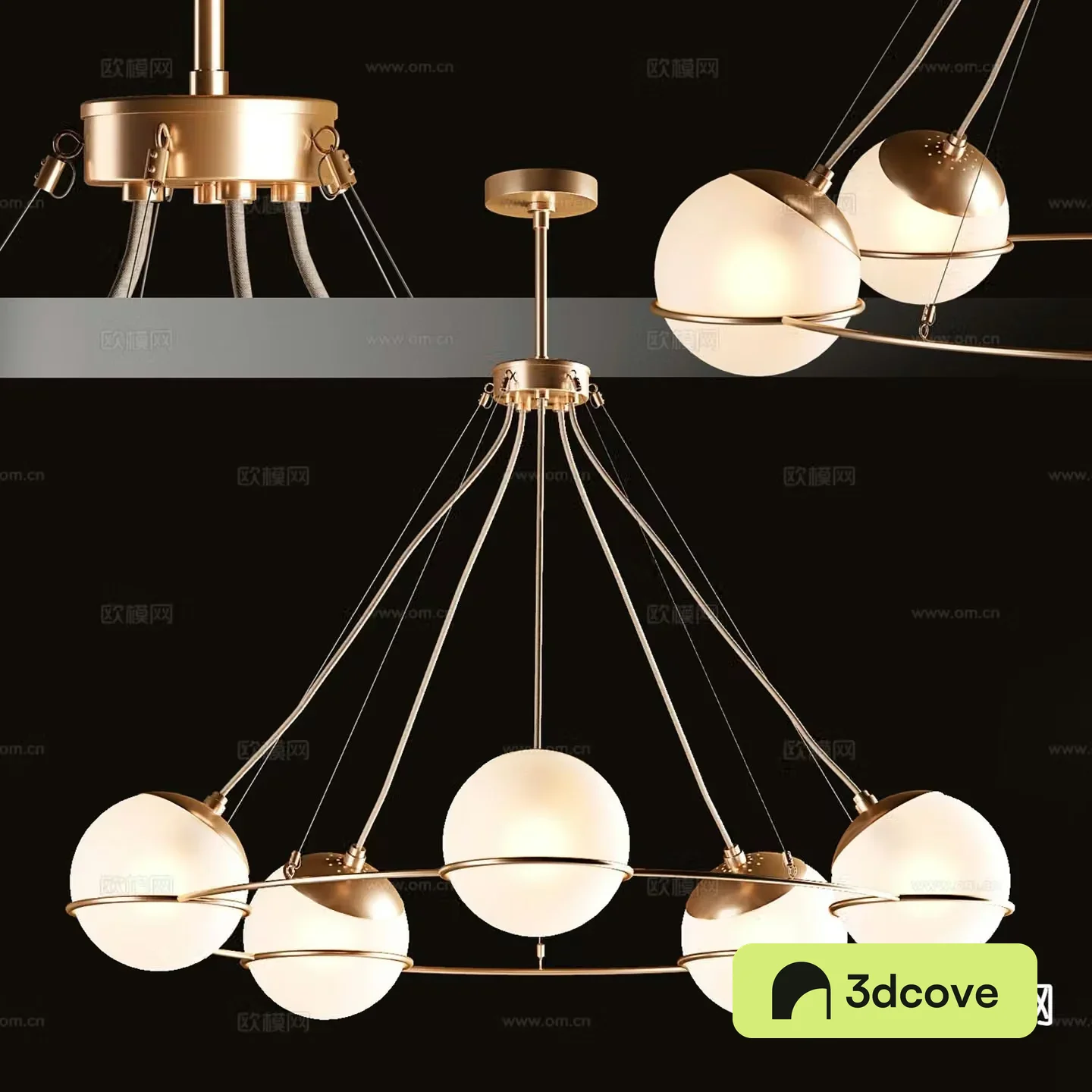 Light luxury multi-head chandelier