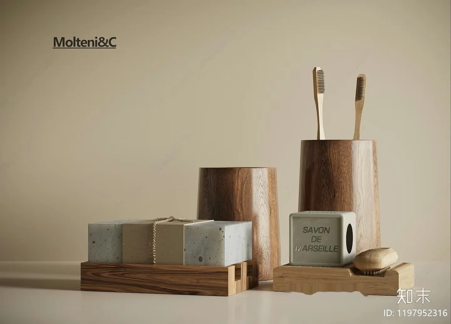 Wooden Bathroom Accessories 3D Model – 16819 – VRAY Render