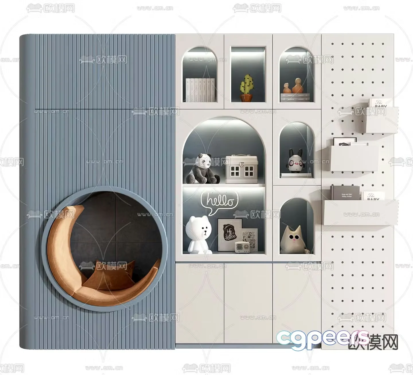 Children’s wardrobe storage cabinet 3d model