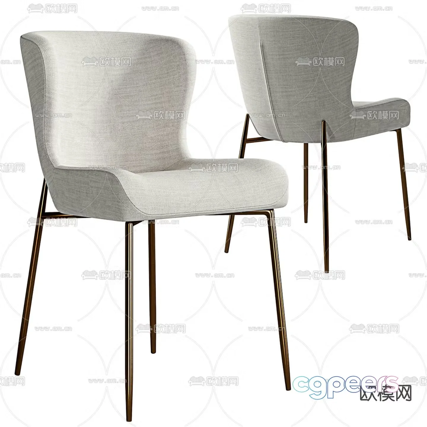 Arhaus Kirsten chair dining chair 3d model
