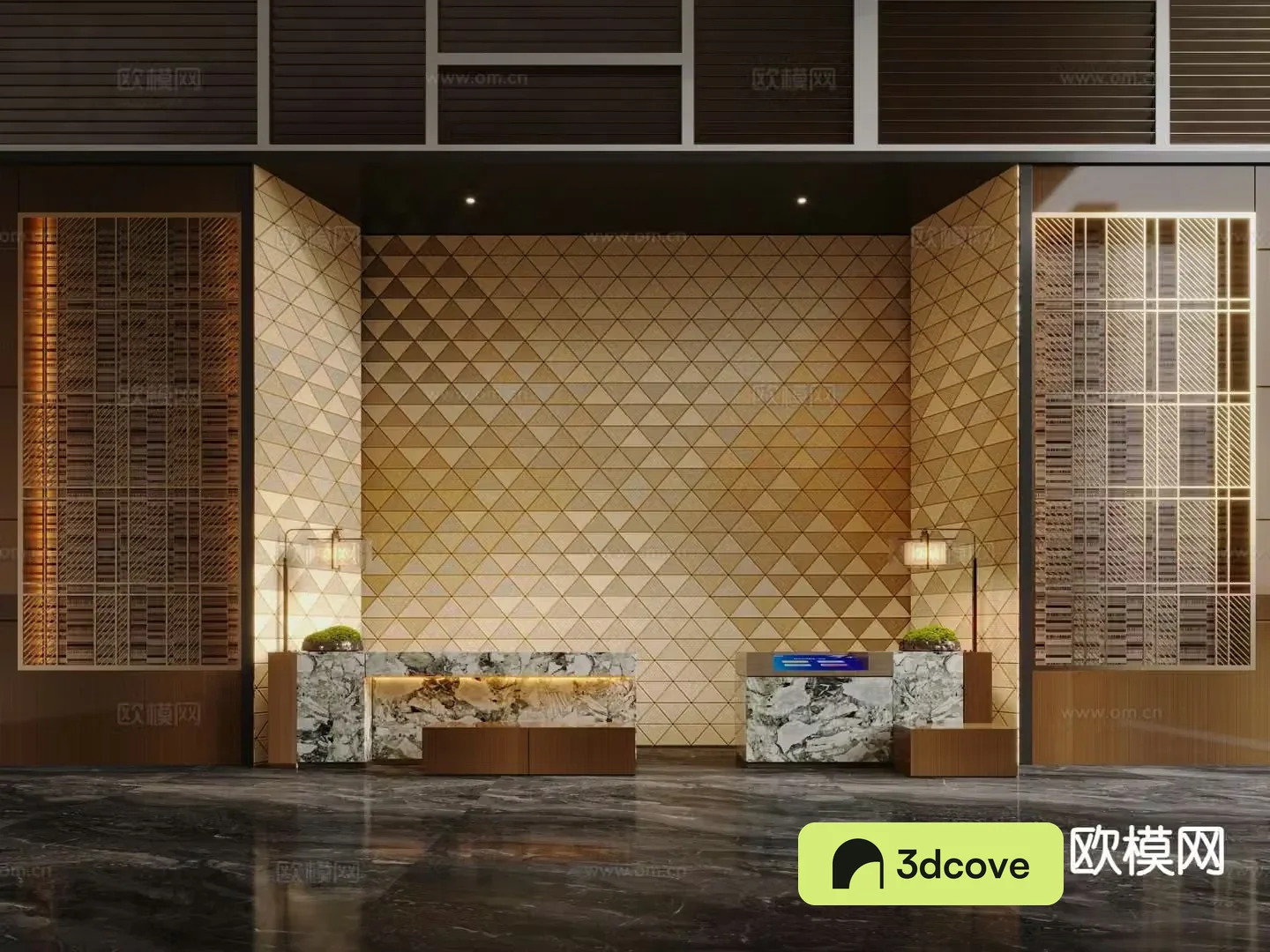 New Chinese-style hotel front desk reception desk