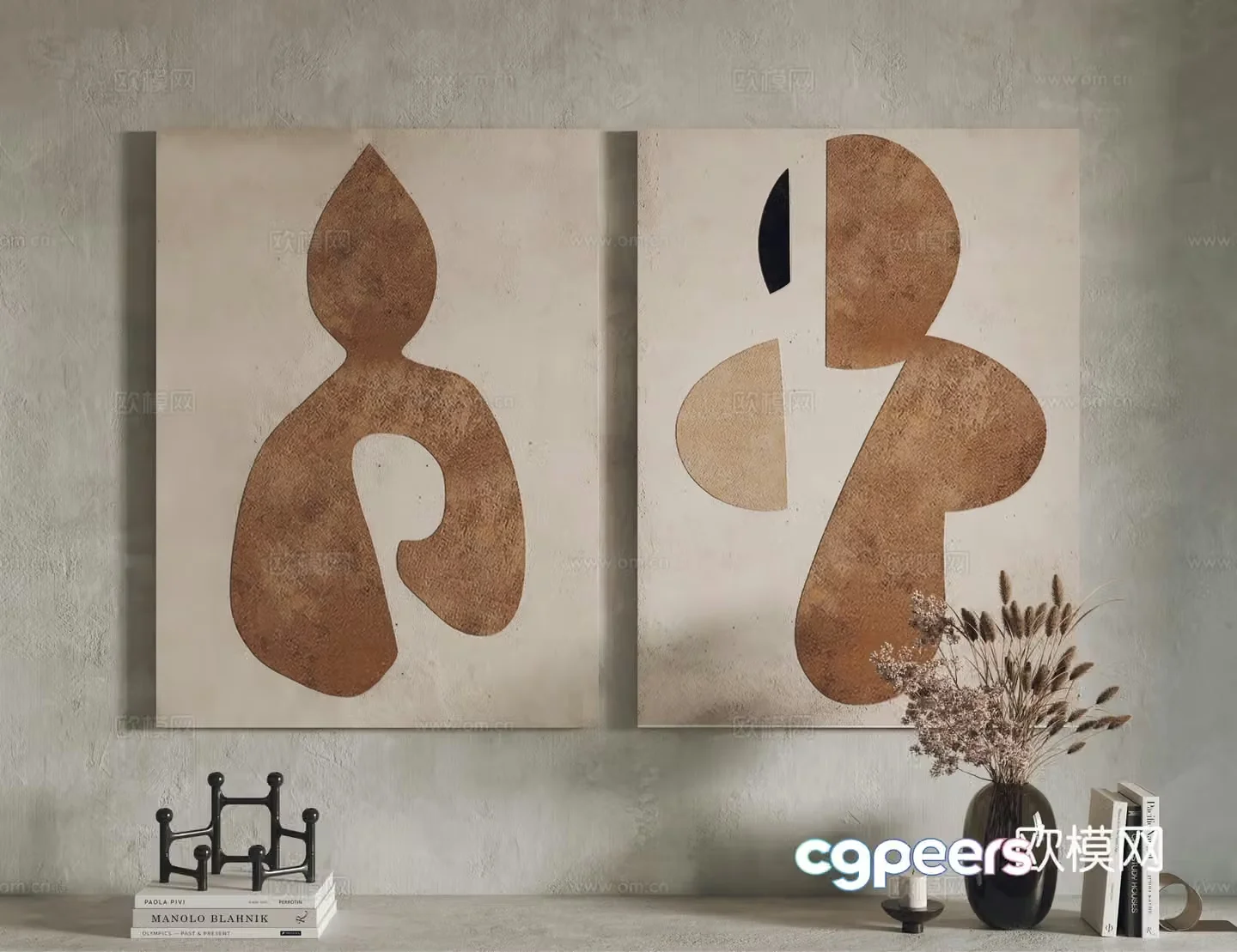 Modern decorative painting hanging painting 3d model