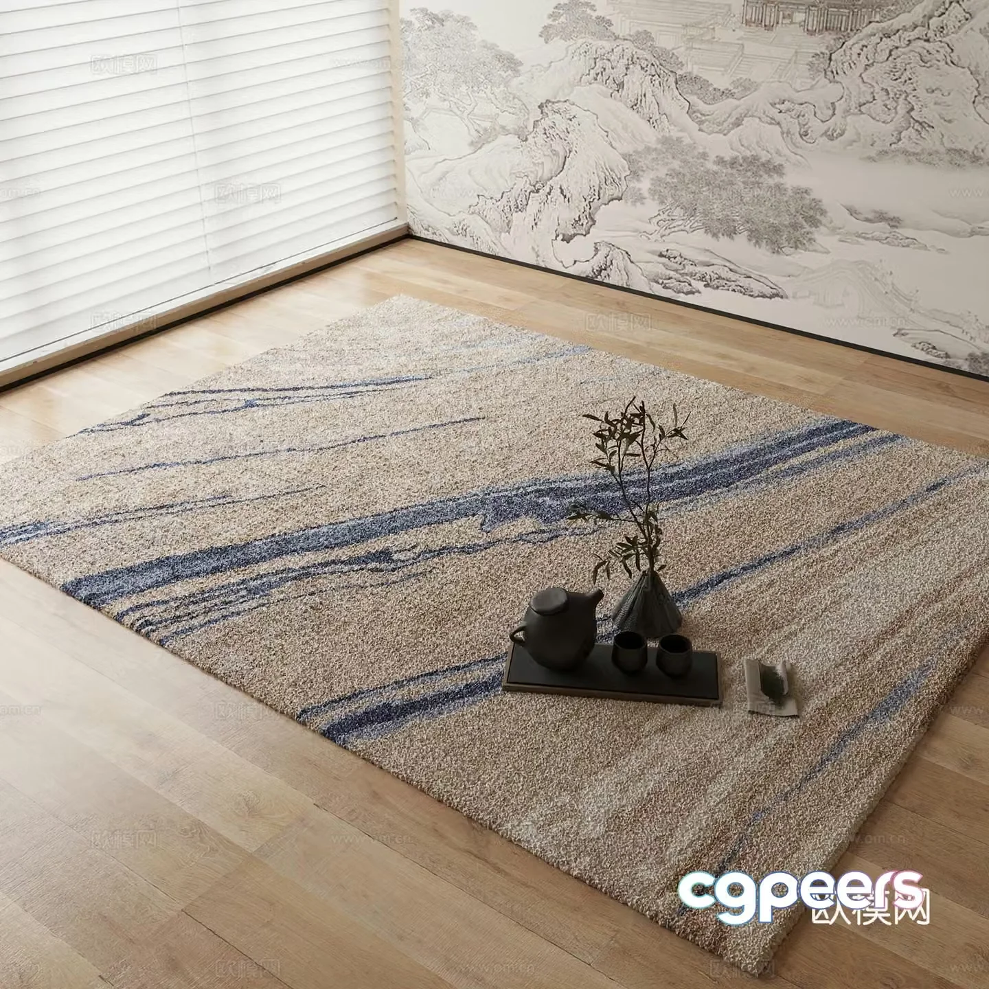New Chinese carpet 3D model
