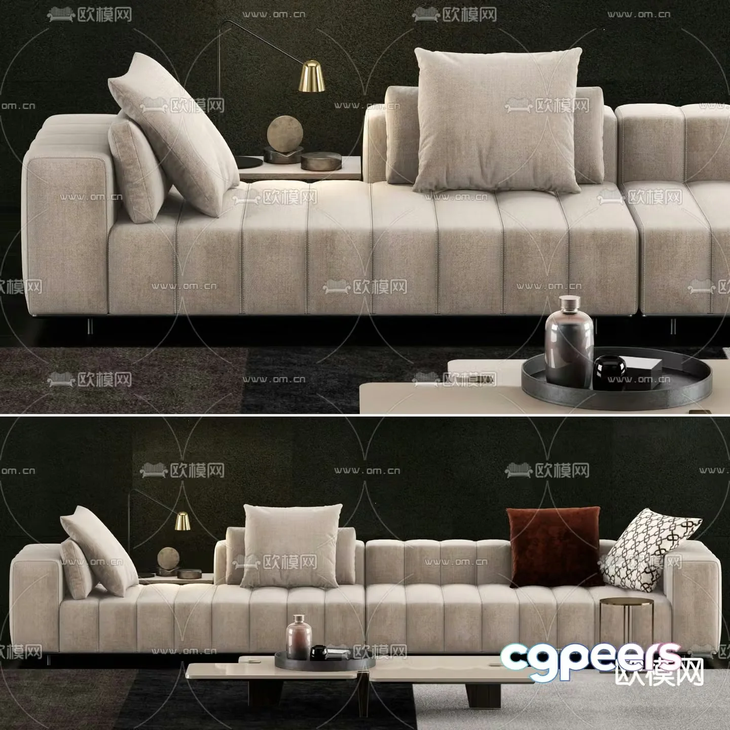 Minotti Freeman modular sofa 3d model