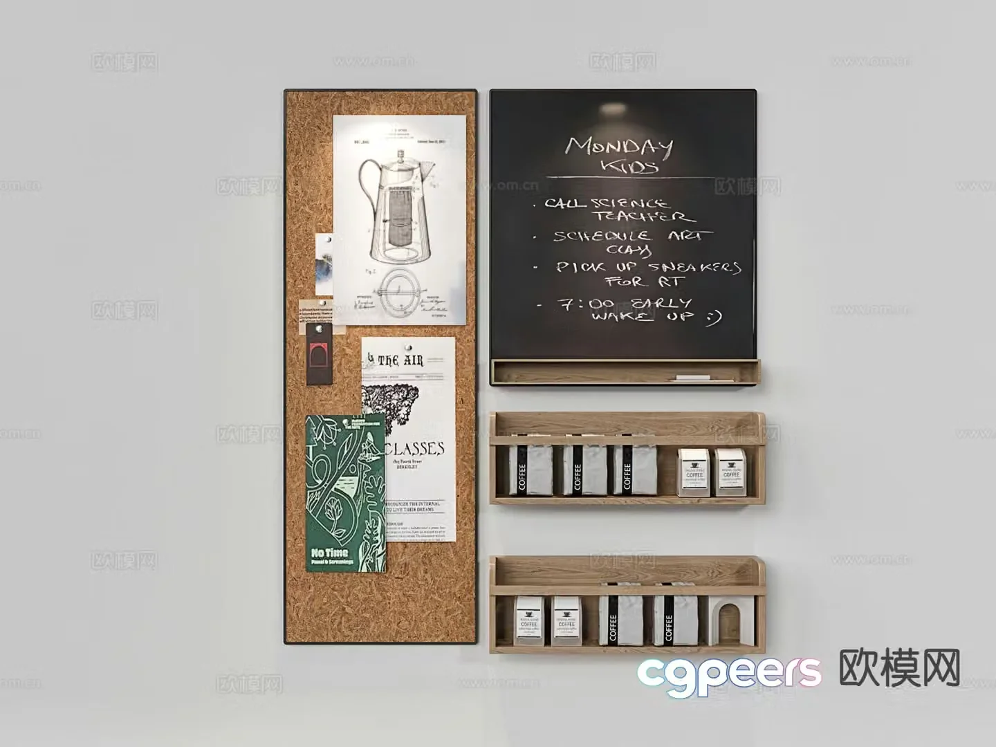 Modern cafe wall hanging 3d model