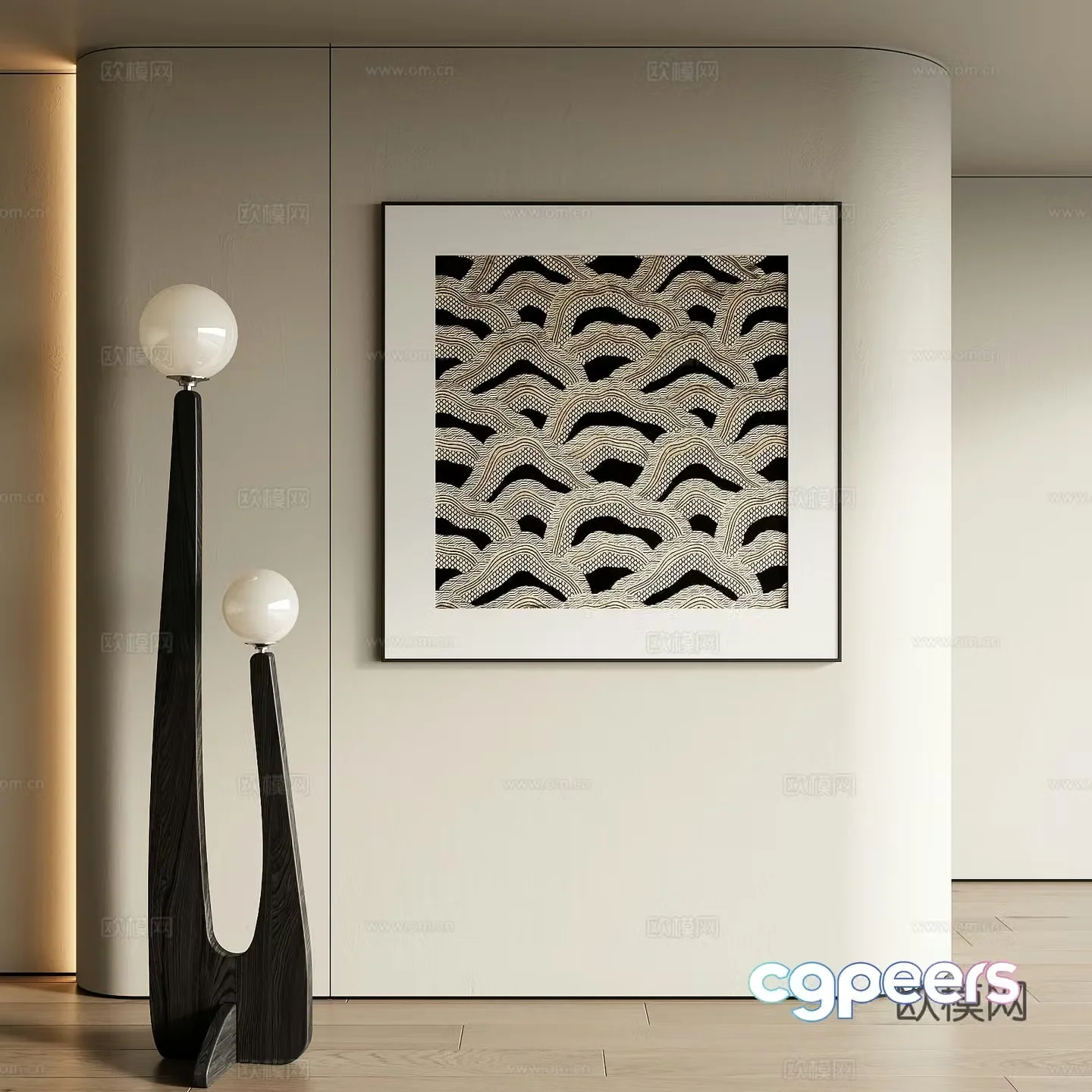 Wasabi wind decorative painting 3d model