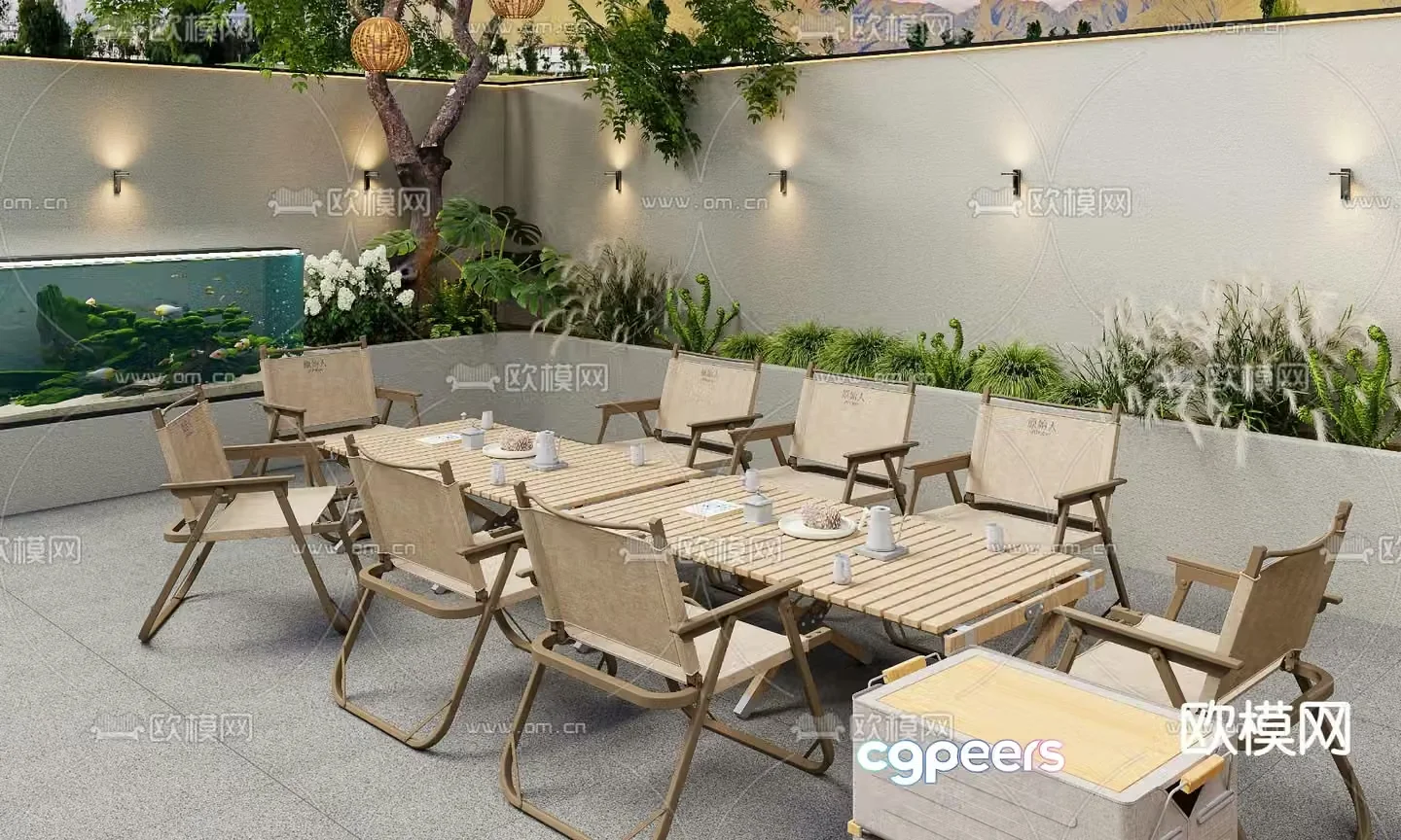Outdoor tables and chairs leisure tables and chairs 3d model