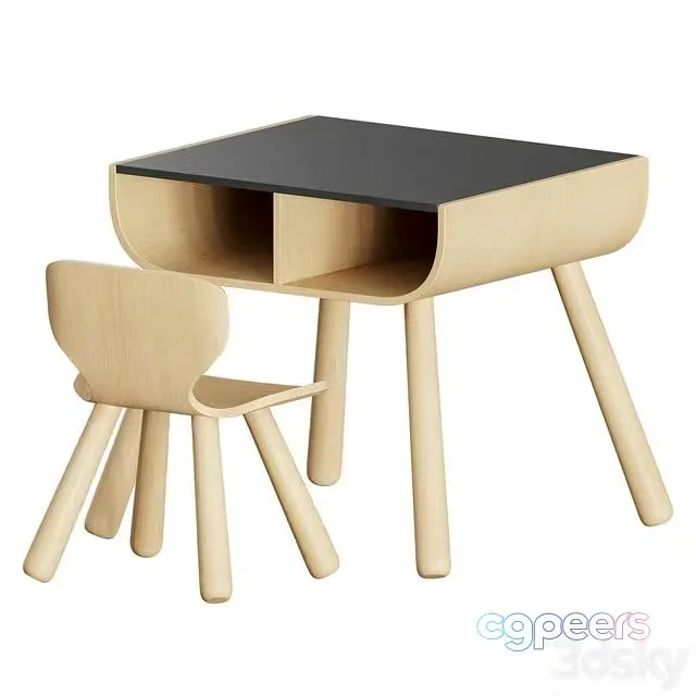 3ds Max Free – Plan Toys Black Table and Chair