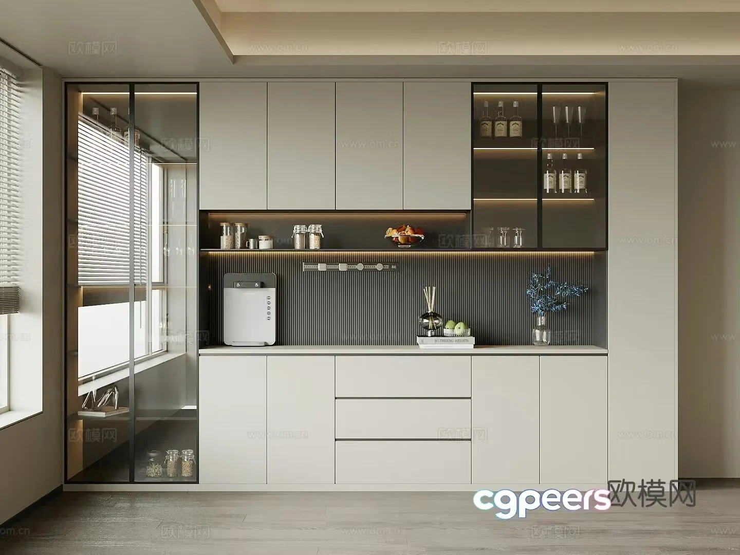Modern Italian wine cabinet sideboard 3D model