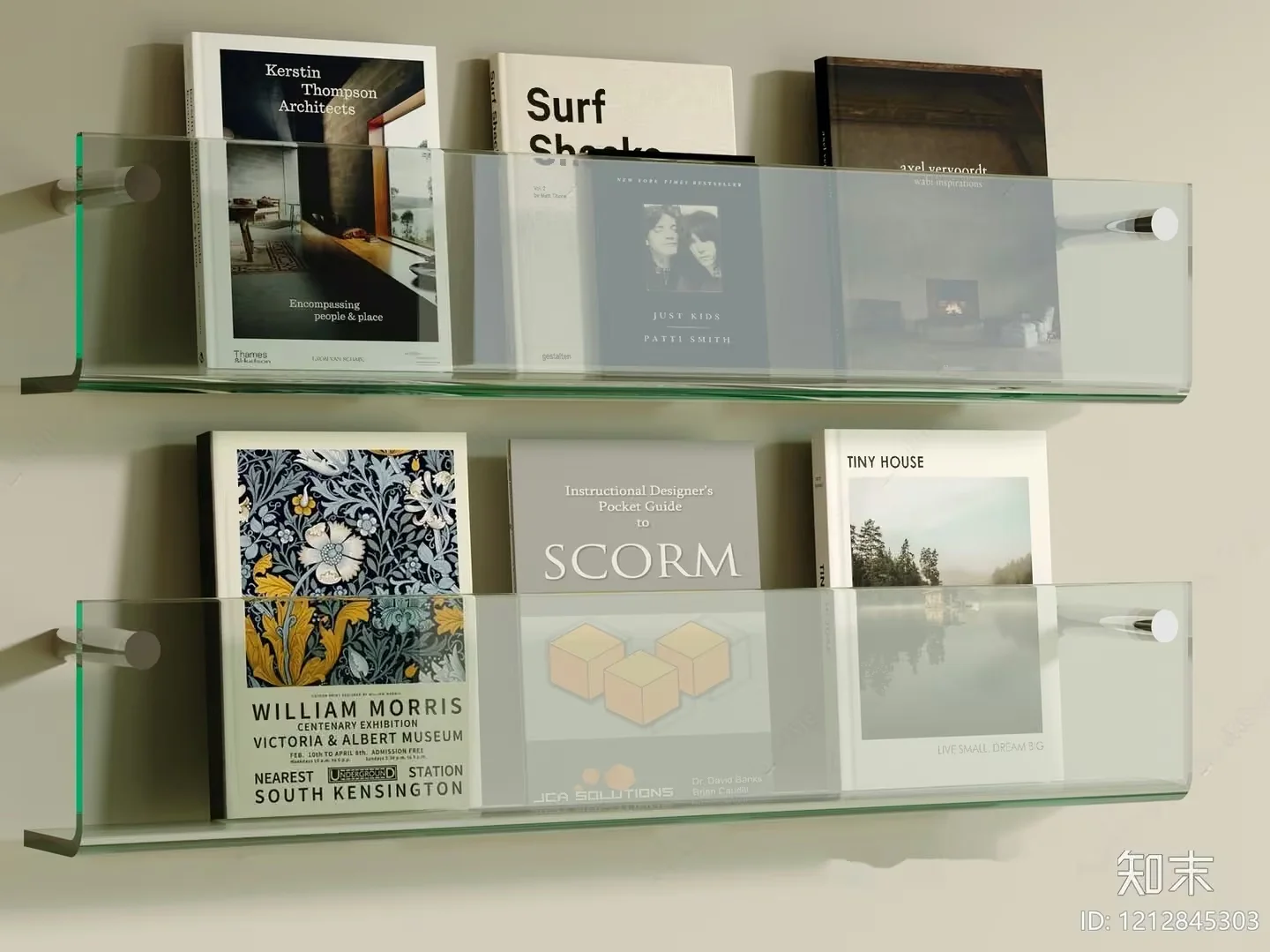 Glass Bookshelves 3D Model – 4715 – VRAY Render