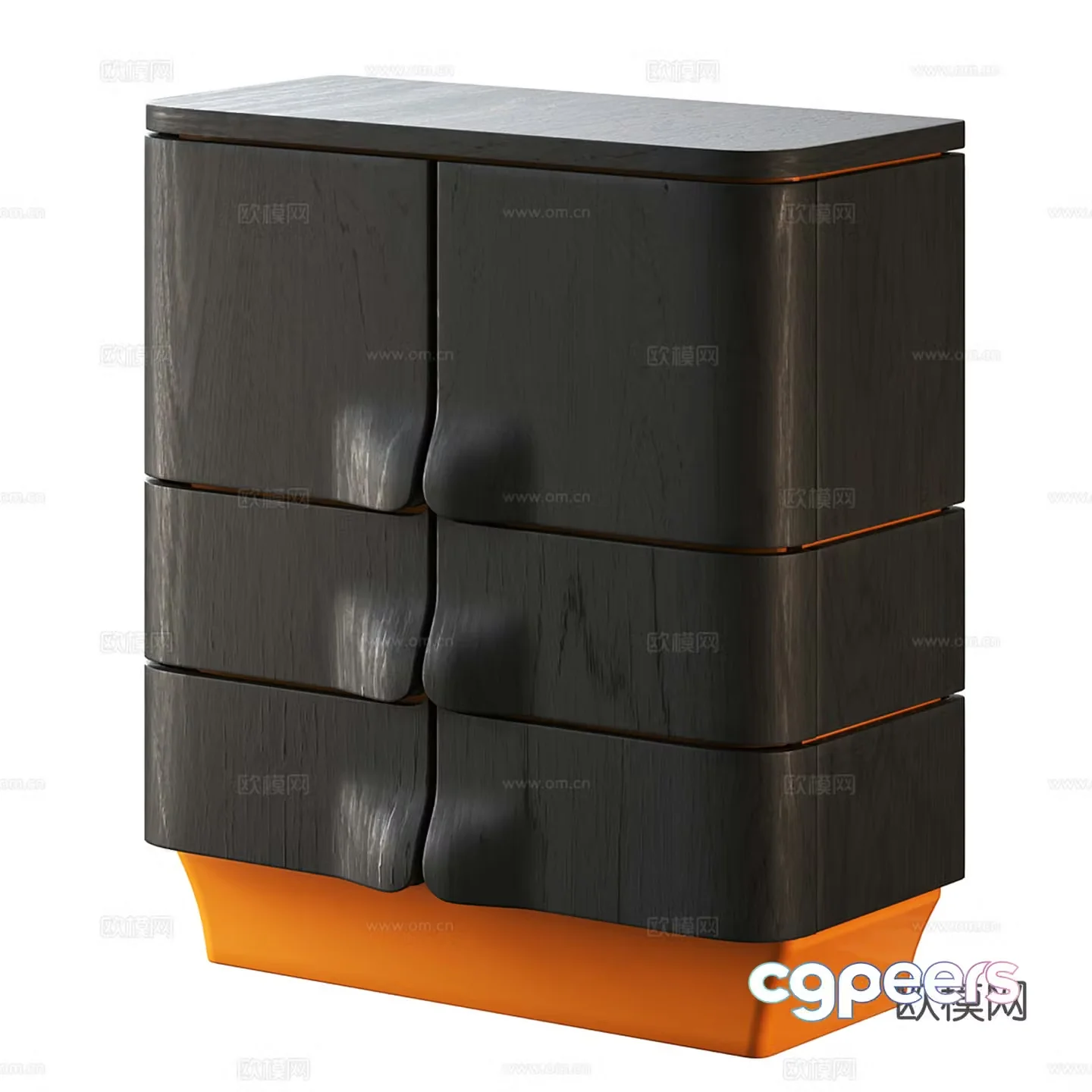 Medium style bedside table 3D model