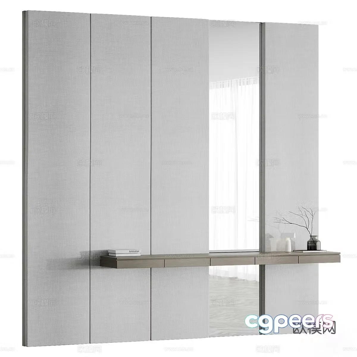 Modern bedroom background wall 3d model
