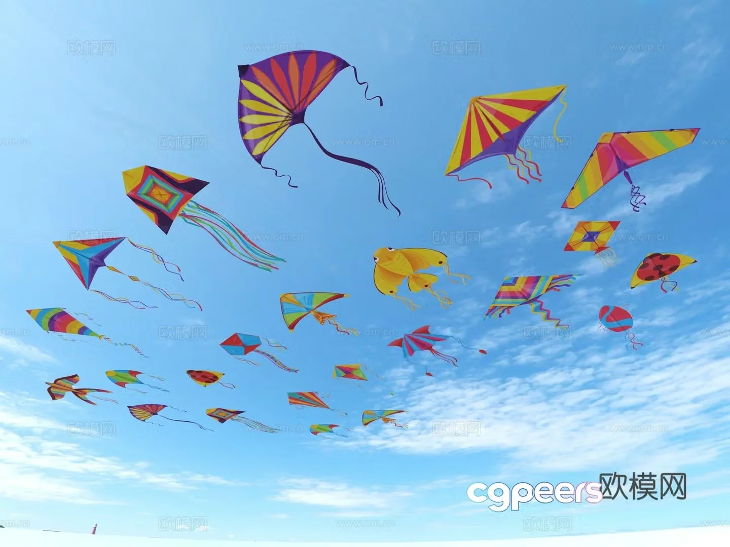 kite toy ornament decoration 3d model