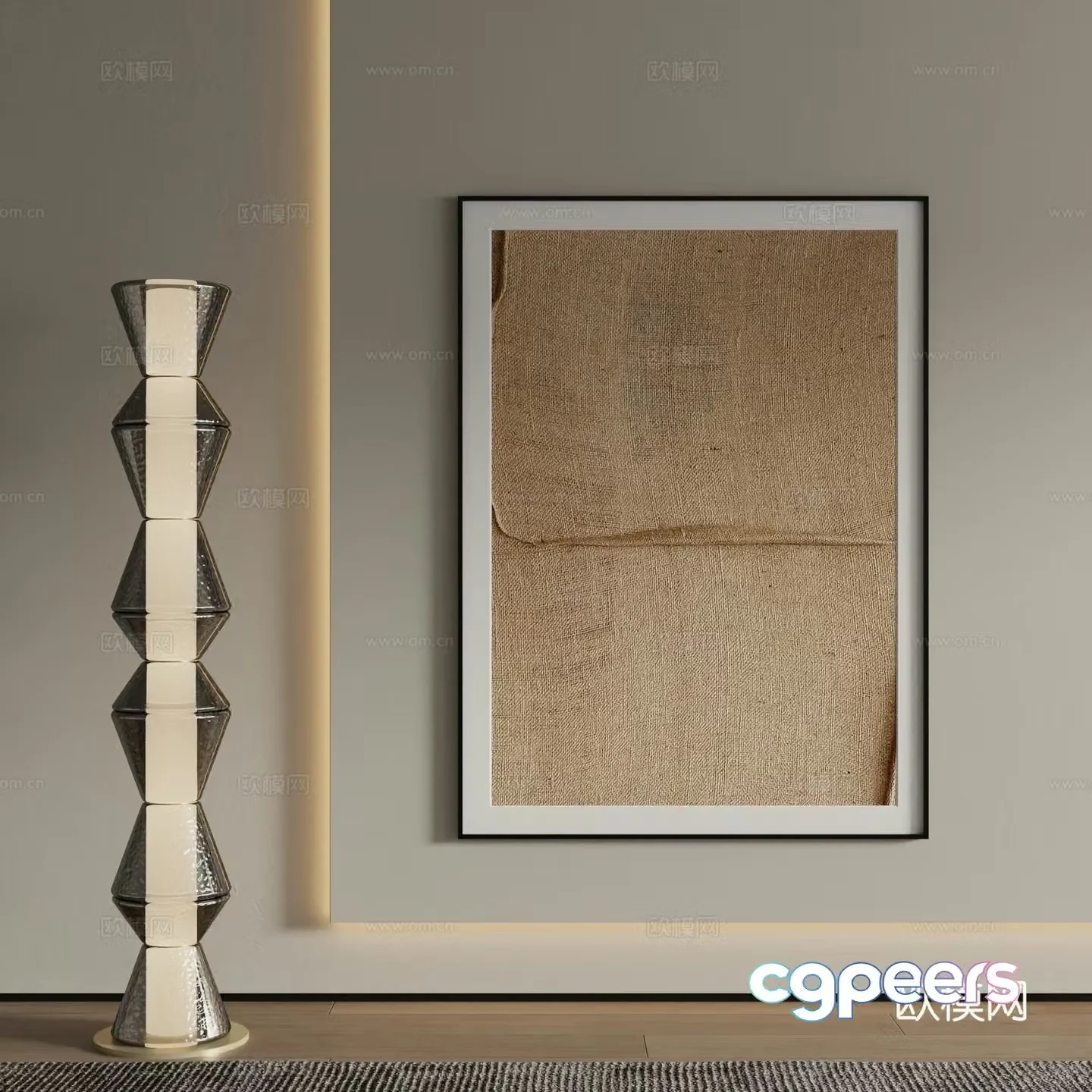 Modern abstract painting Decorative painting 3d model