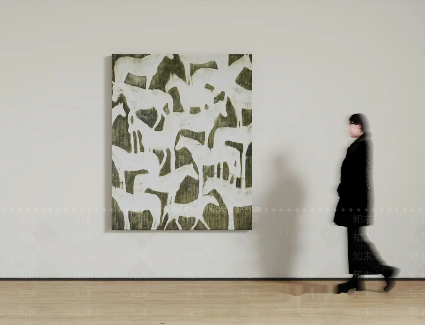 The Main Subject Is A Woman In A Black Coat And Boots Walking Past A 3D Model – 16401 – VRAY Render