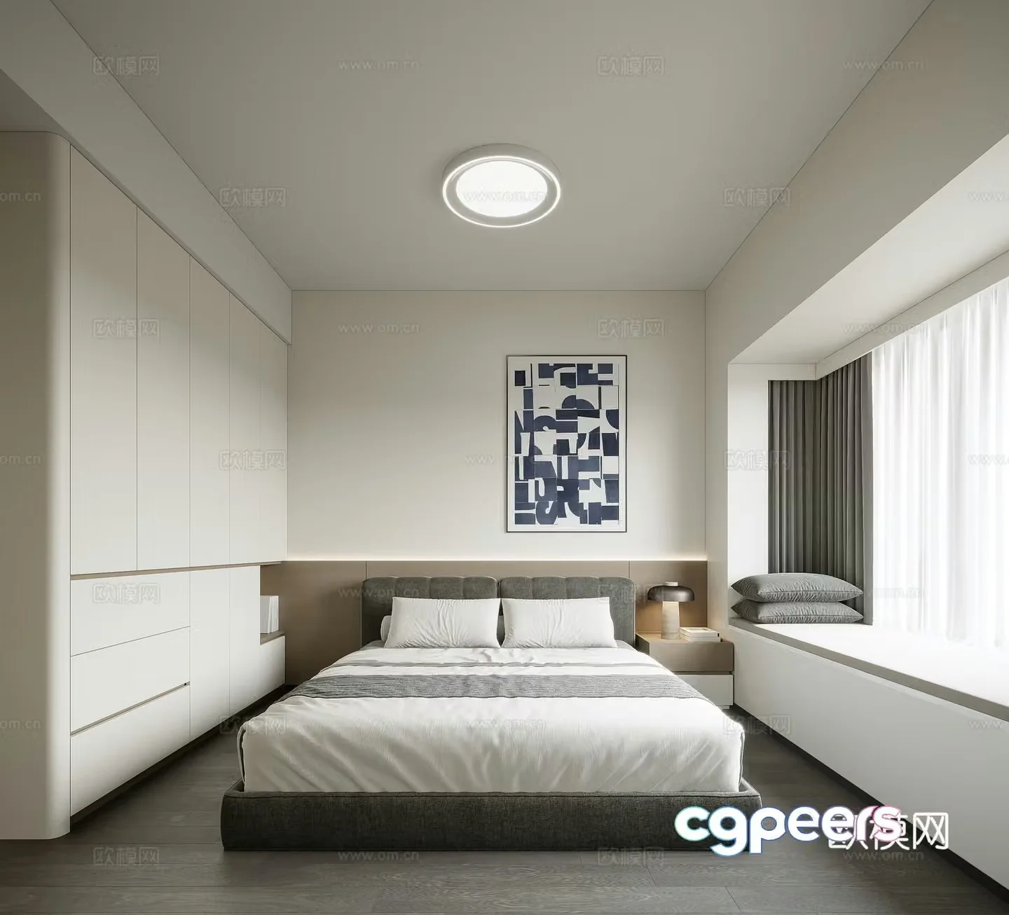 Modern master bedroom 3d model