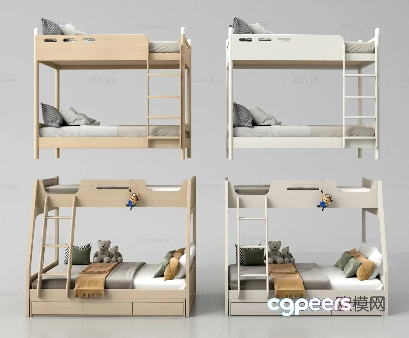 Up and down bed Children’s bed Up and down bunk High and low bed 3D model