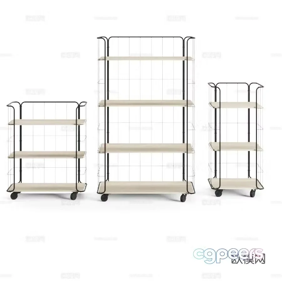 Shelves cabinets push-pull shelves 3d model