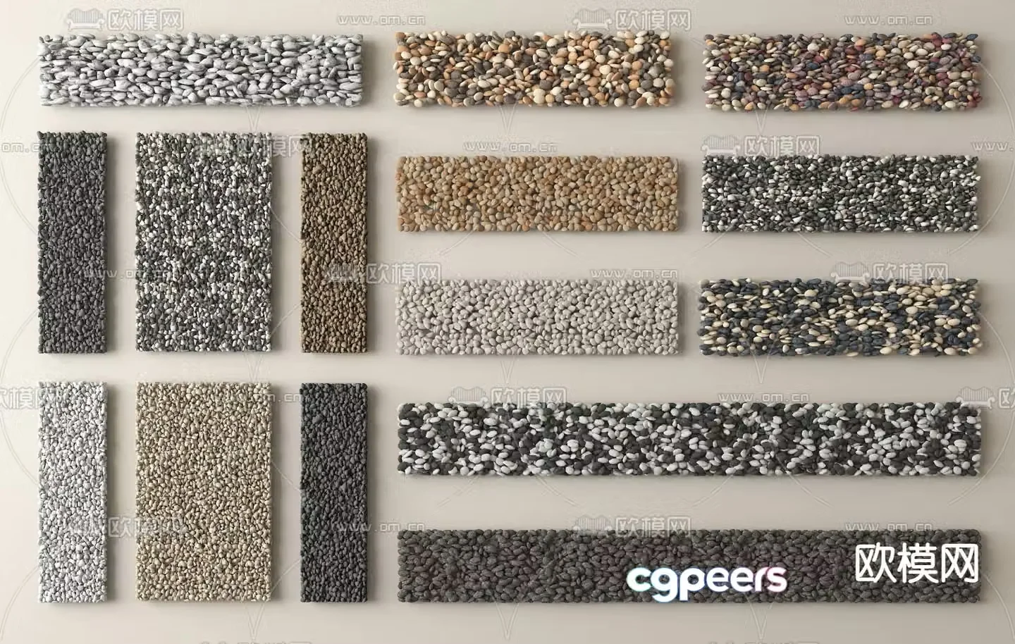 Pebbles Stone Gravel Washed Stone 3d model