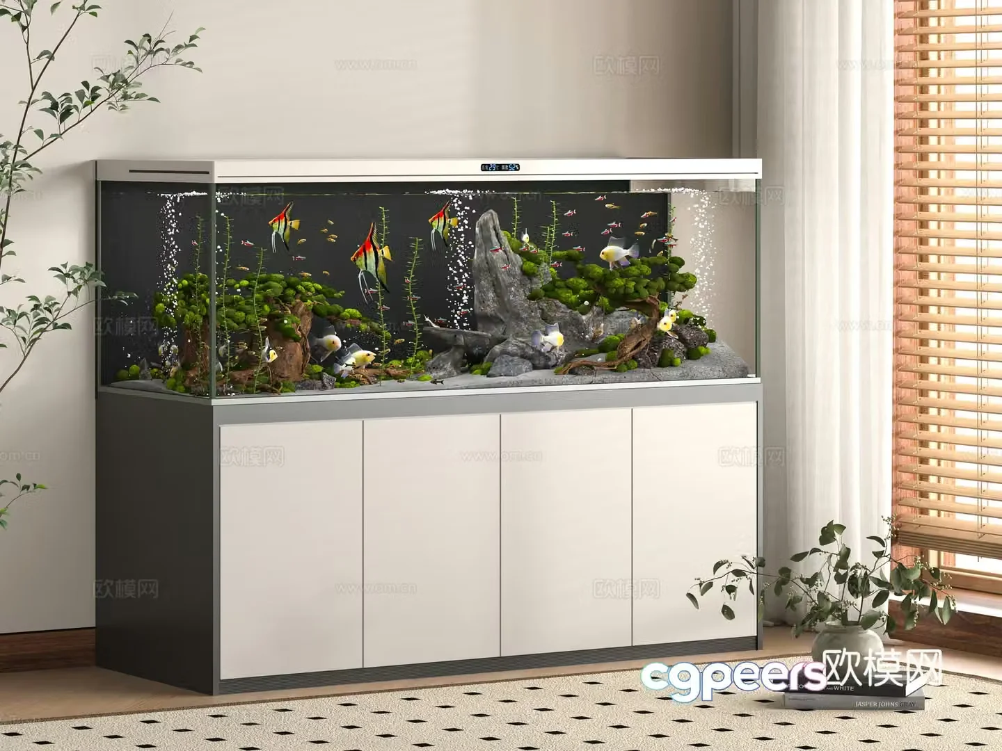 Modern fish tank 3d model