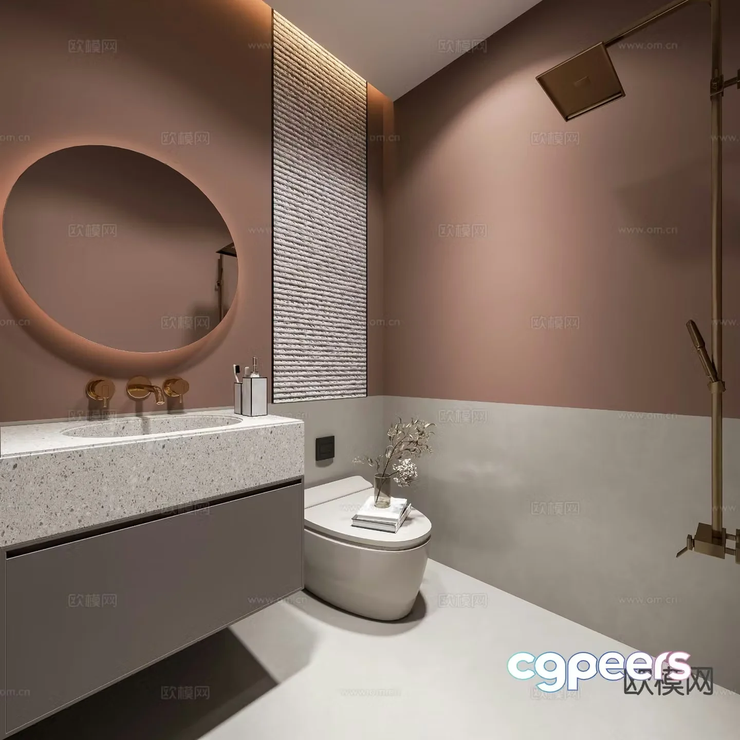 Modern bathroom bathroom toilet 3d model