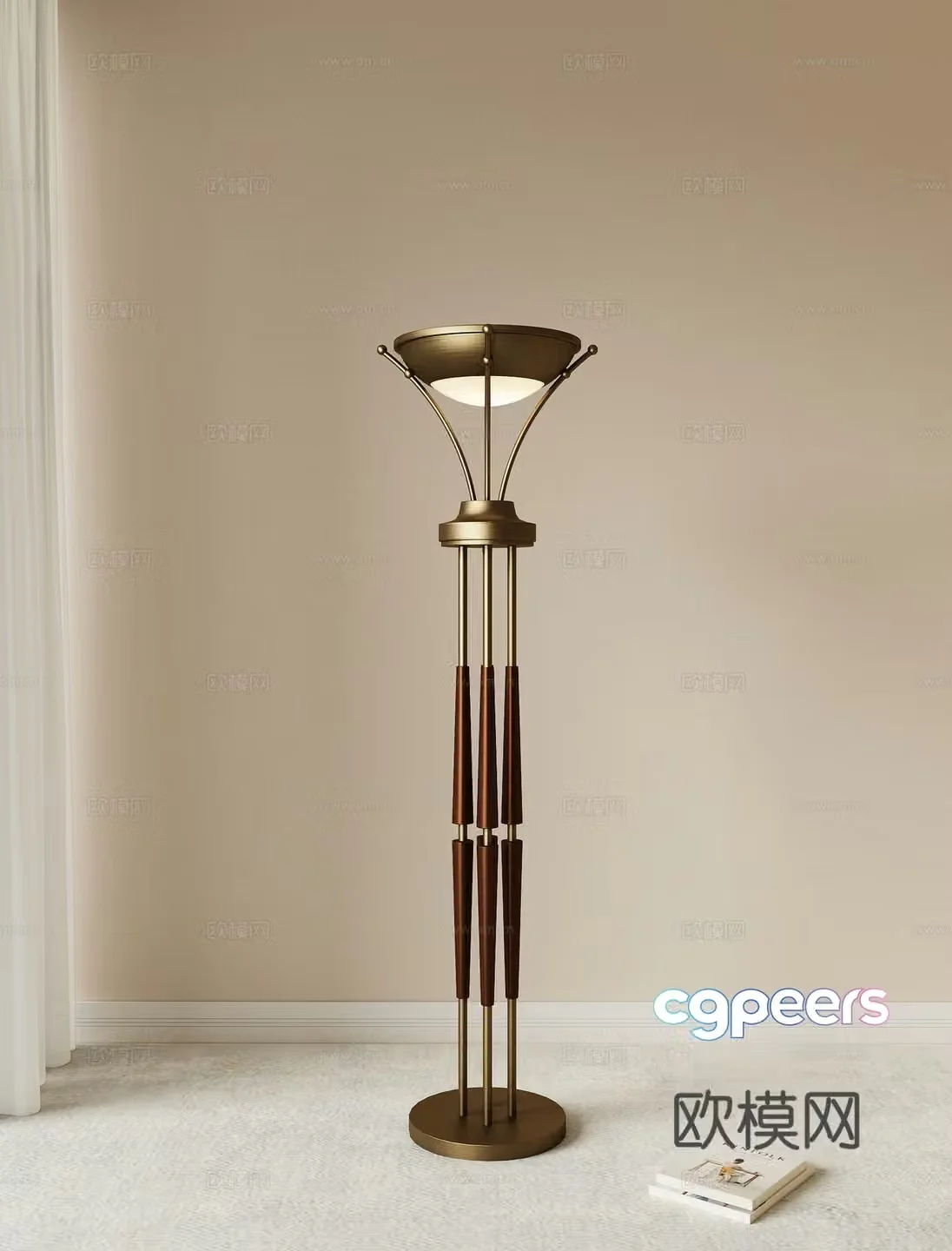French retro floor lamp metal floor lamp light luxury floor lamp living room floor lamp 3d model