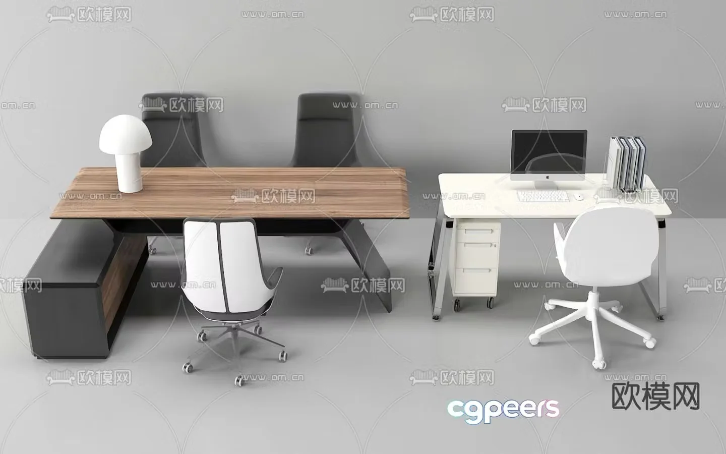 Office desk and chair 3d model