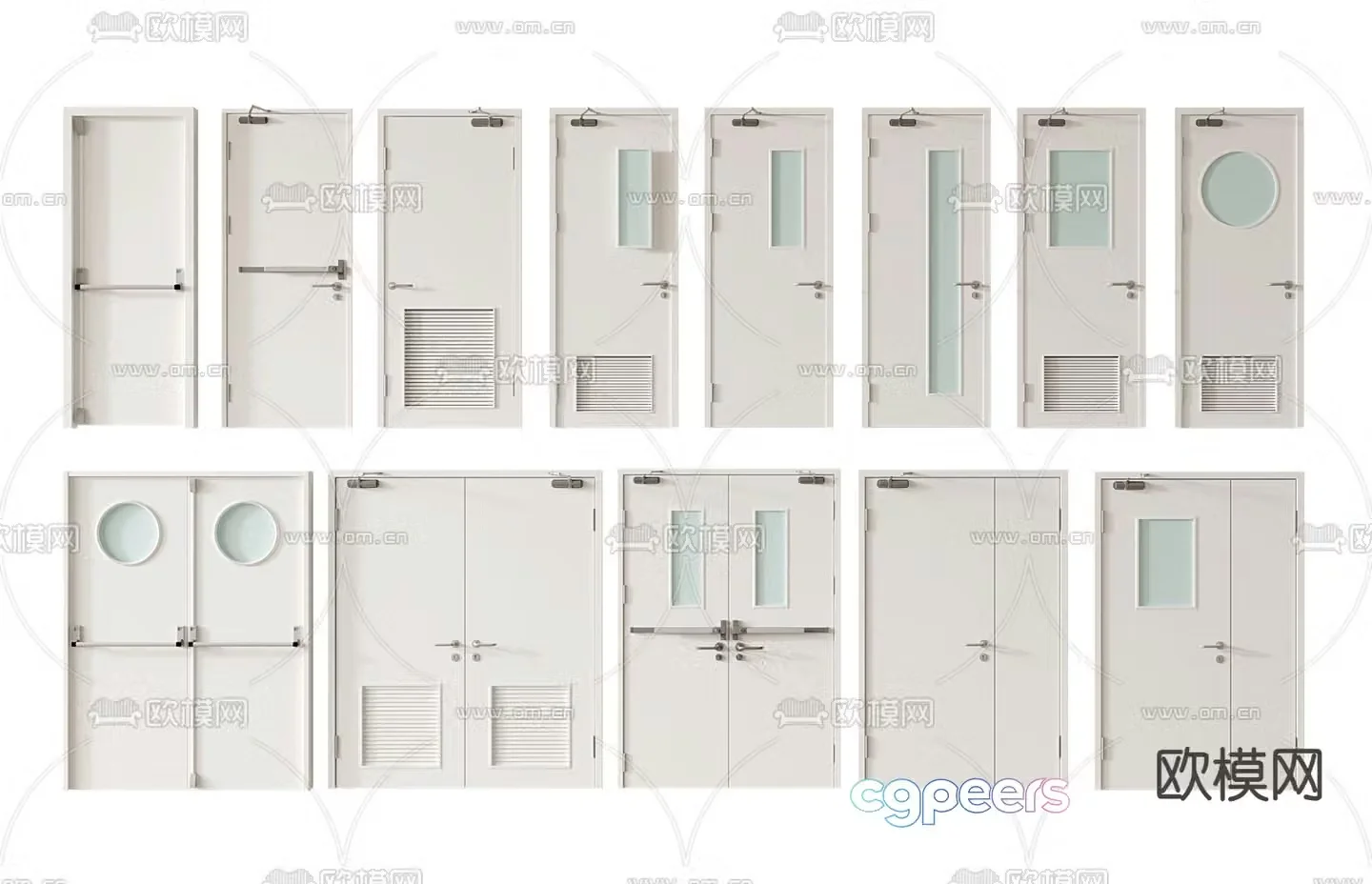 Modern fire door Fire door Swing door 3D model