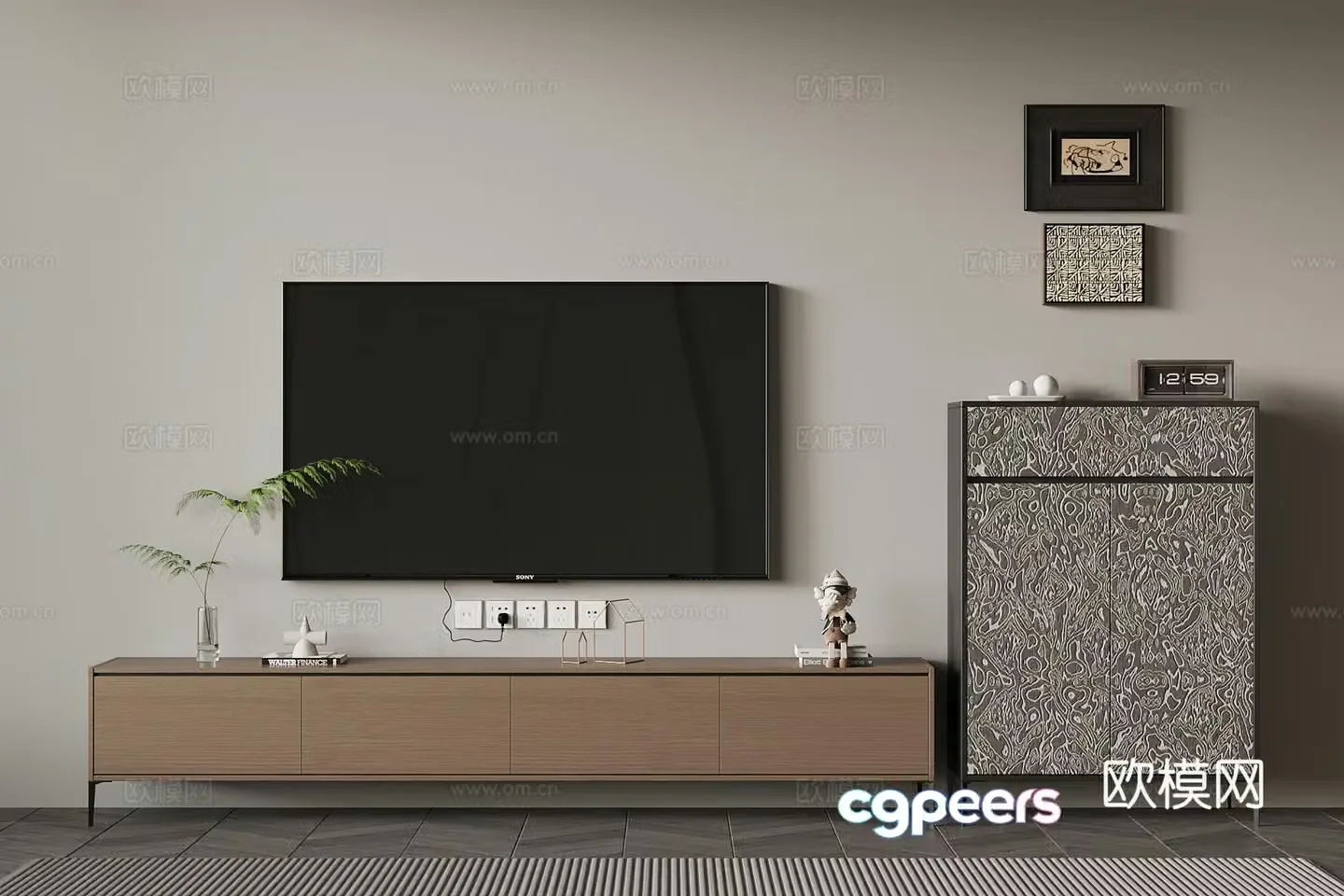 TV cabinet modern Italian TV cabinet high cabinet 3d model